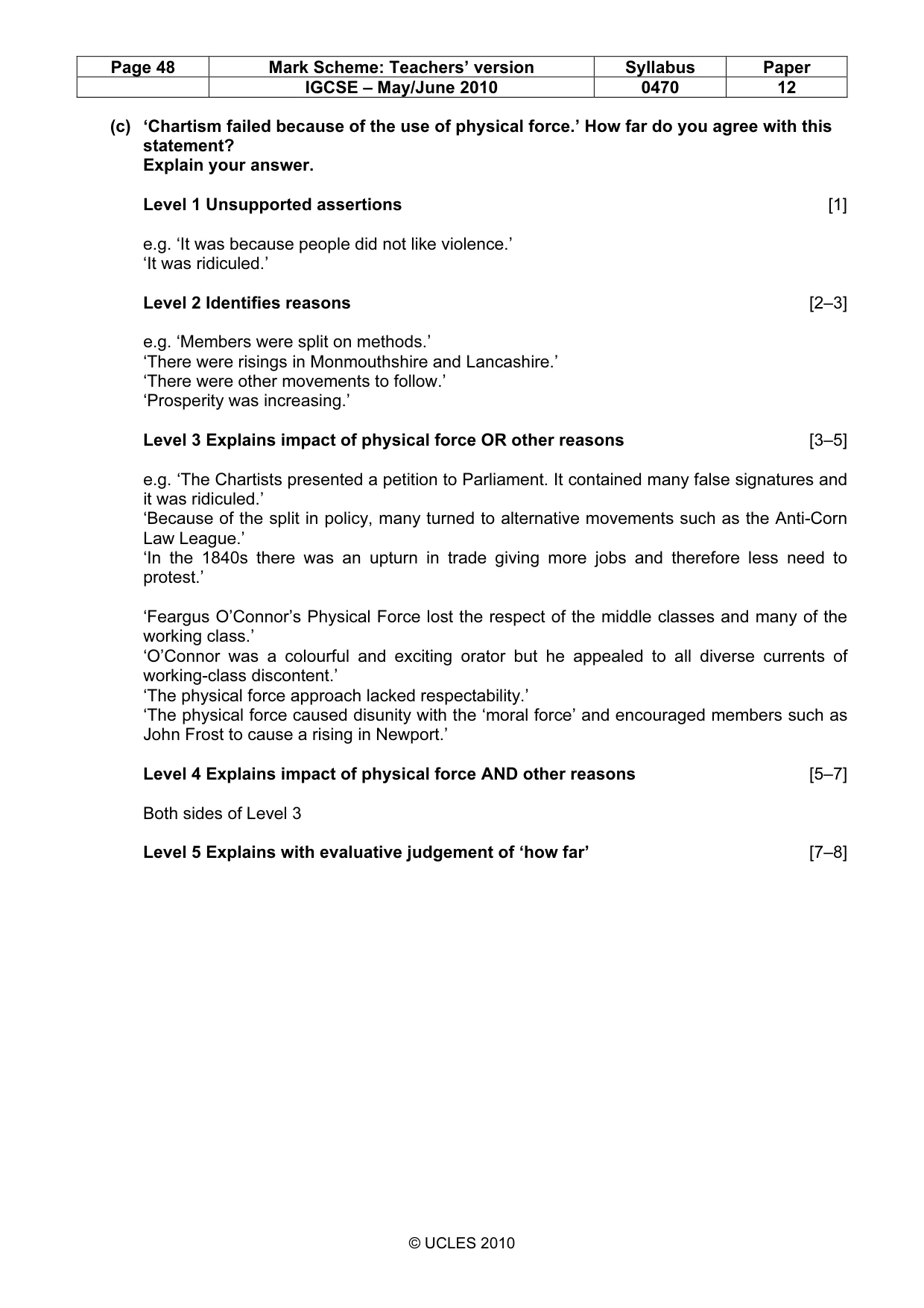 Mark scheme, page 48 of 52