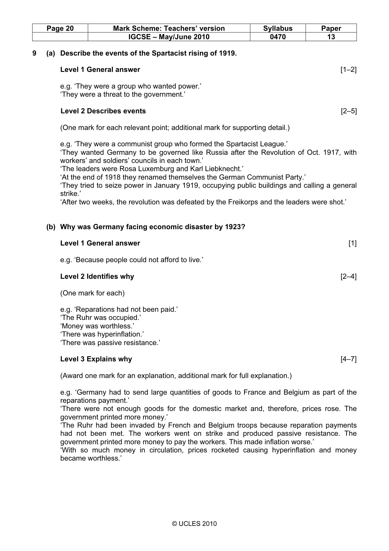 Mark scheme, page 20 of 53