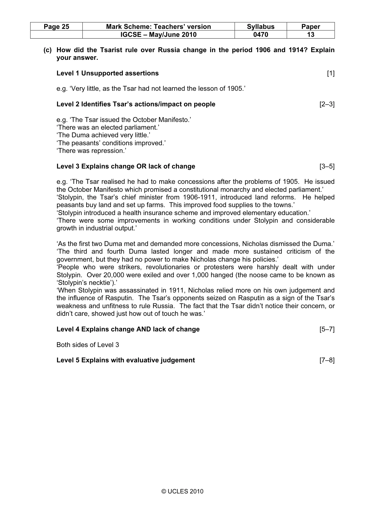 Mark scheme, page 25 of 53