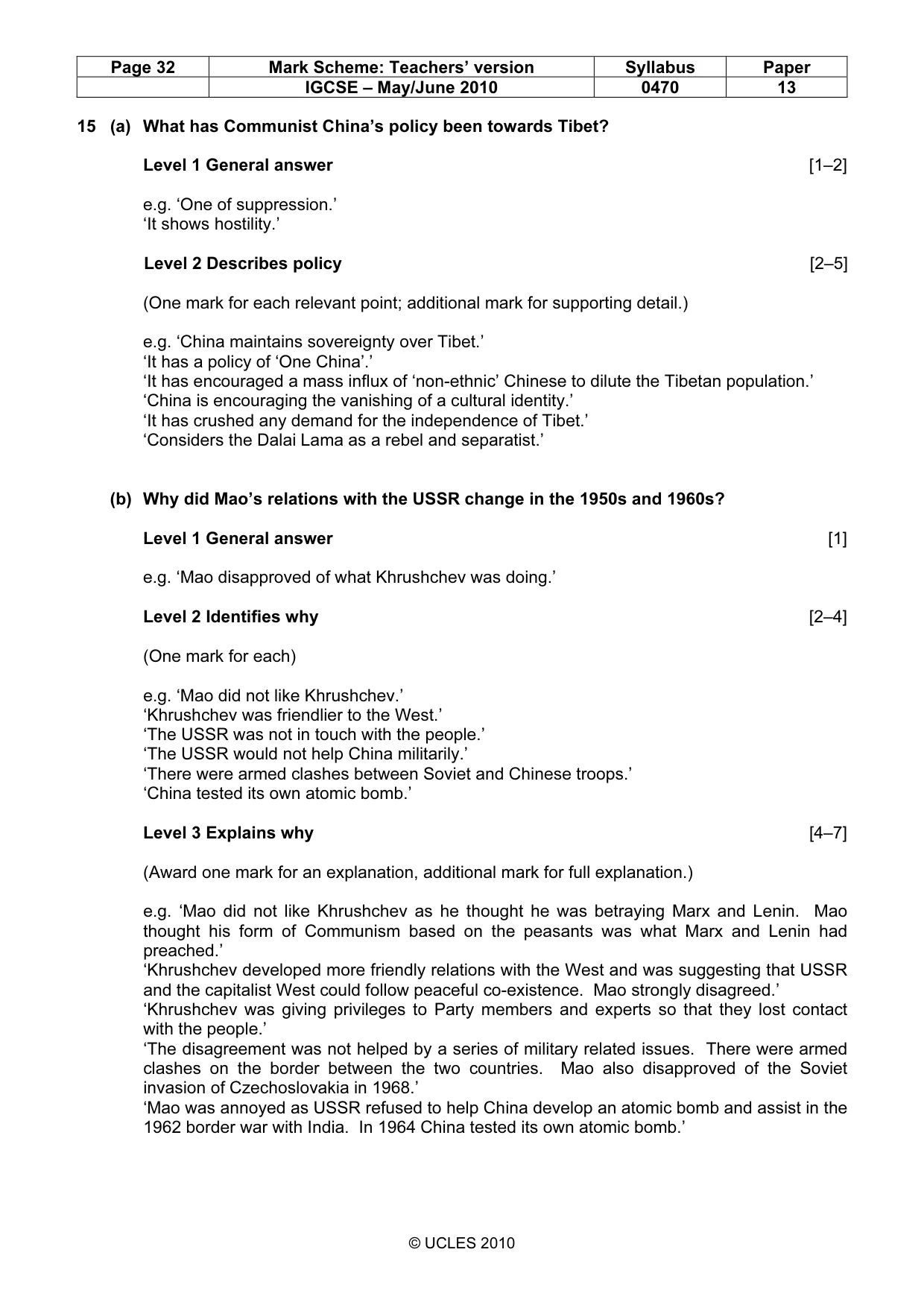 Mark scheme, page 32 of 53