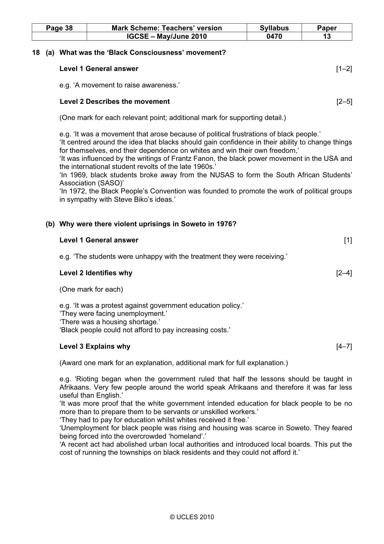 Mark scheme, page 38 of 53