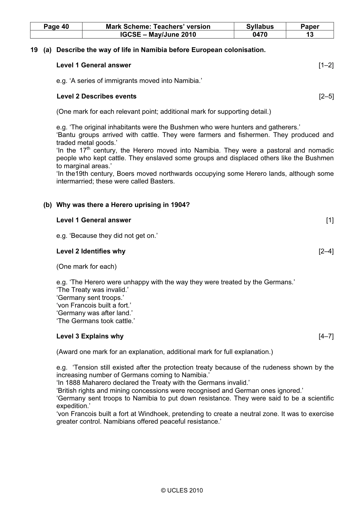 Mark scheme, page 40 of 53