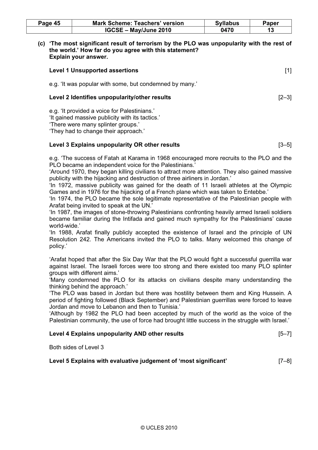 Mark scheme, page 45 of 53