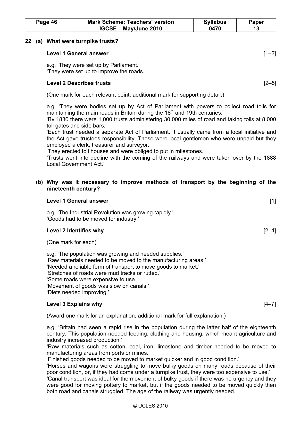 Mark scheme, page 46 of 53