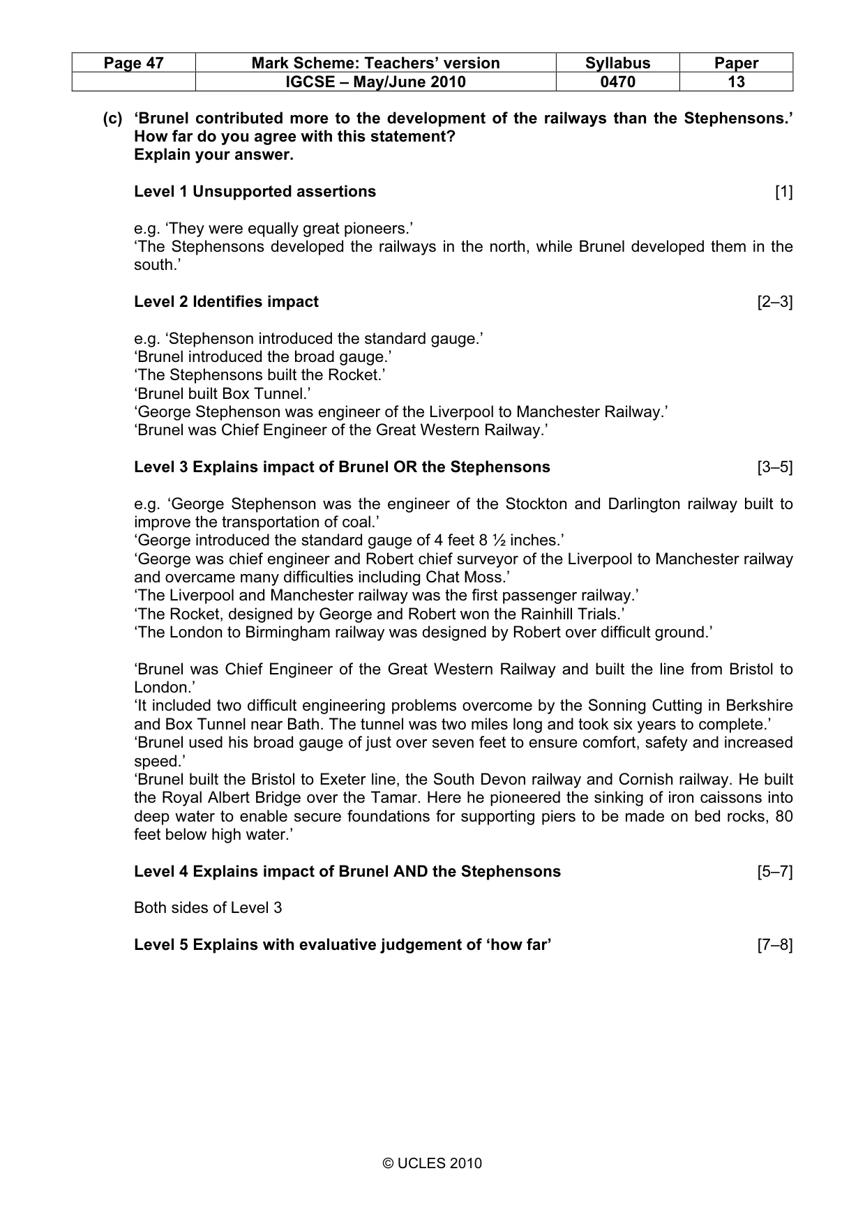 Mark scheme, page 47 of 53