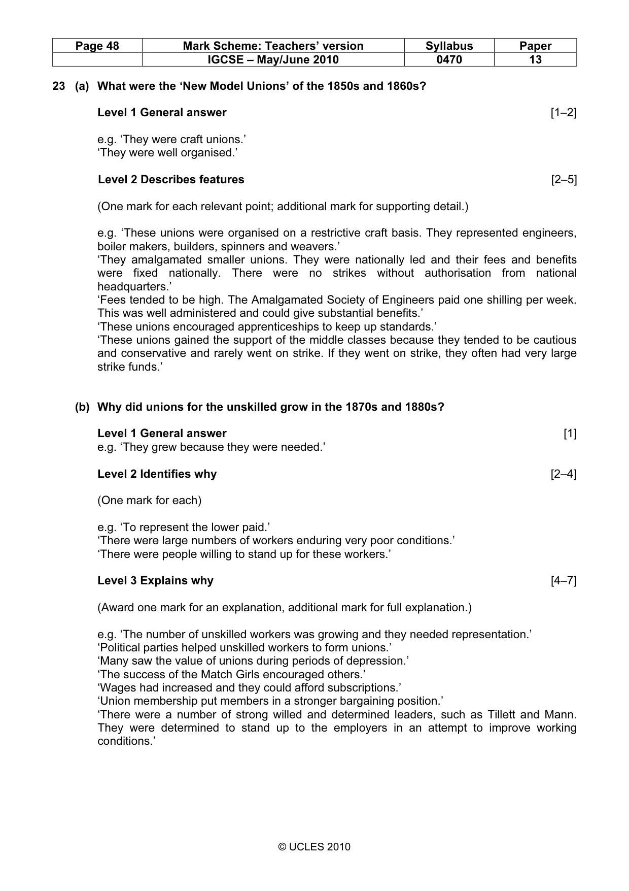 Mark scheme, page 48 of 53