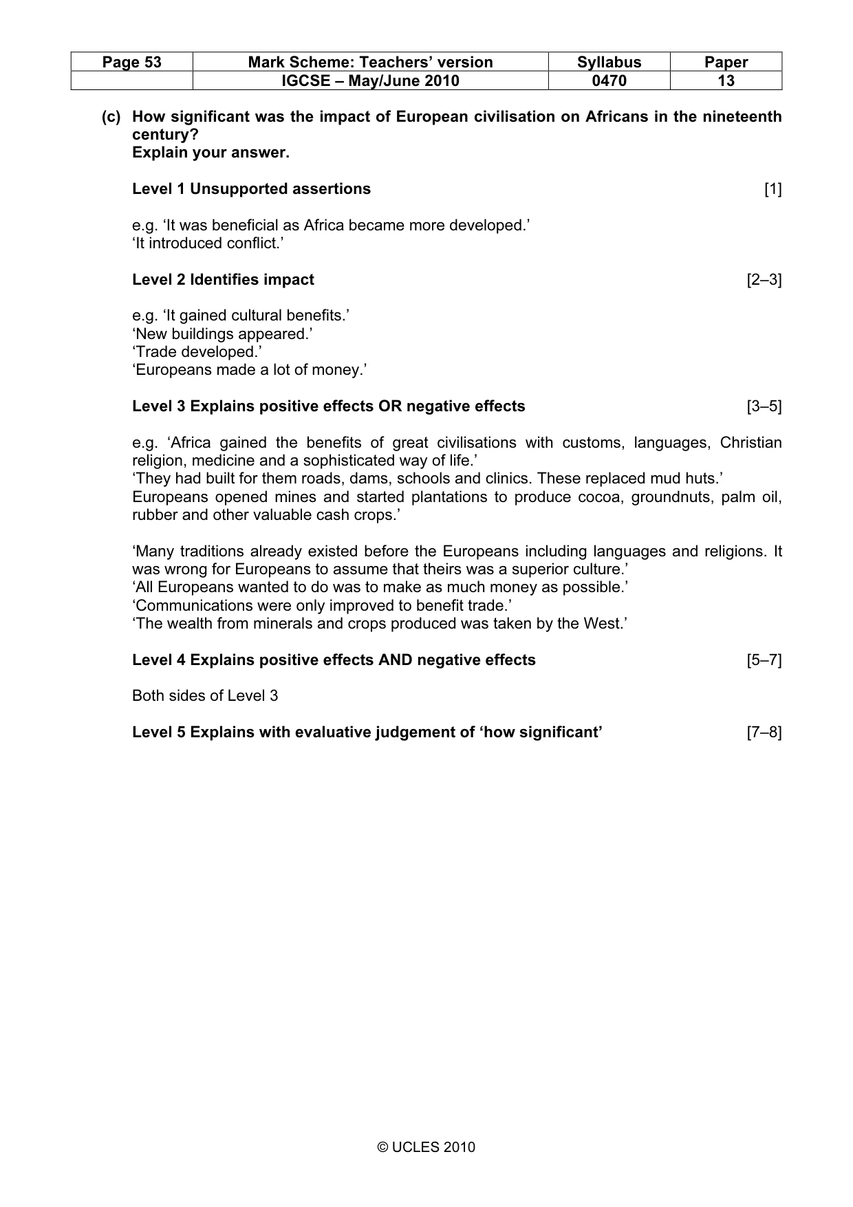 Mark scheme, page 53 of 53