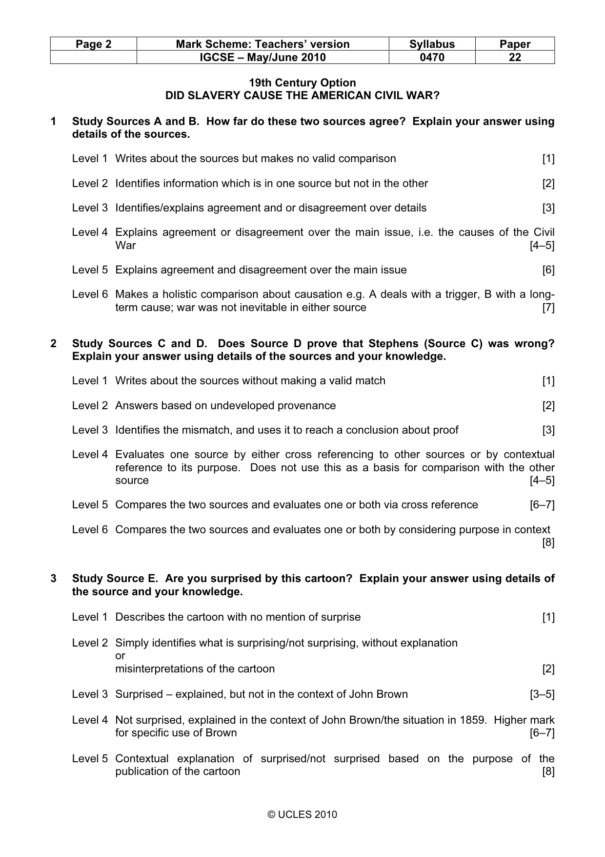 Mark scheme, page 2 of 6