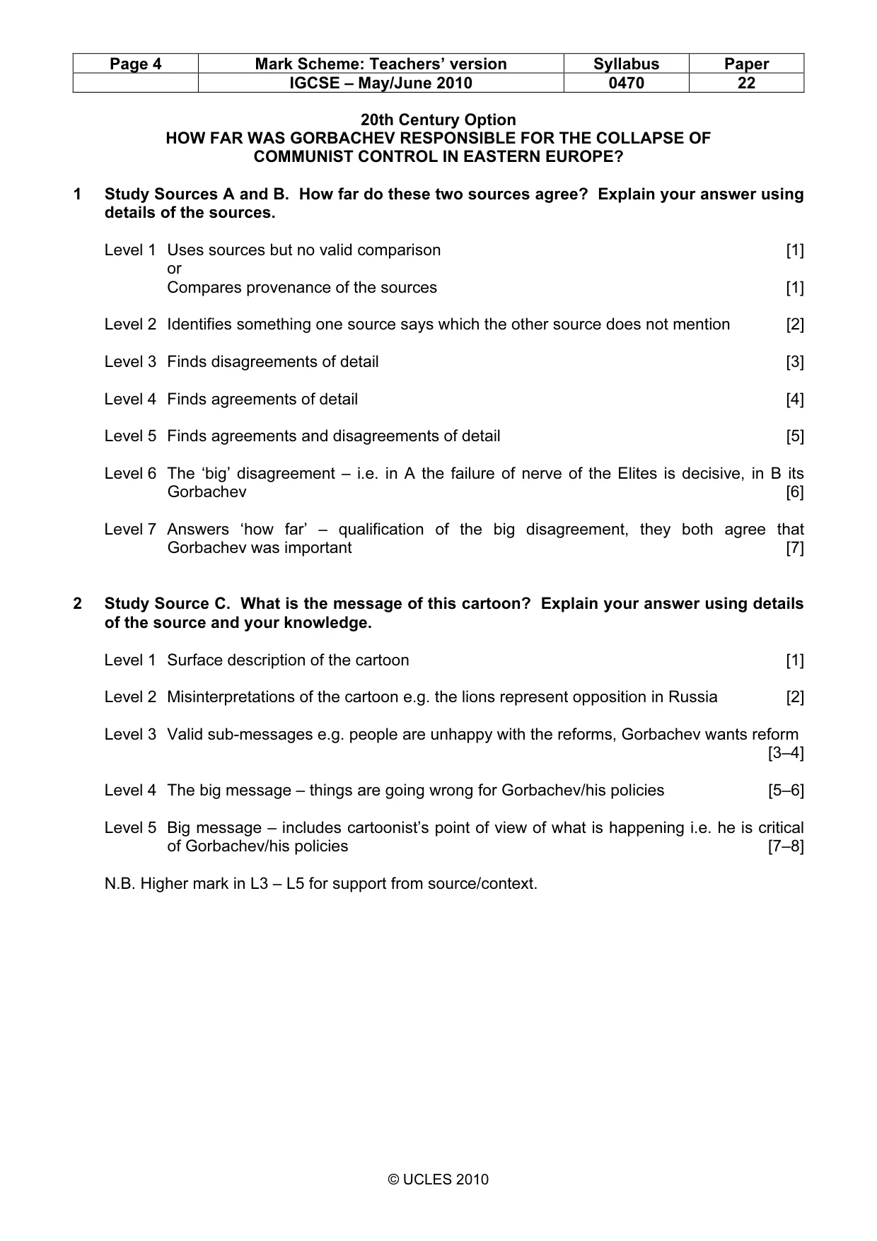 Mark scheme, page 4 of 6