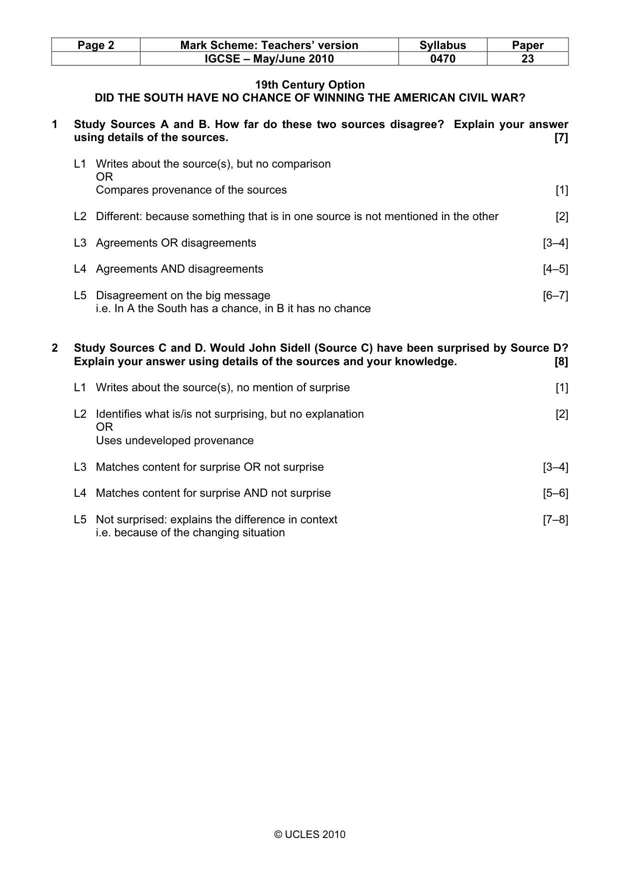 Mark scheme, page 2 of 7