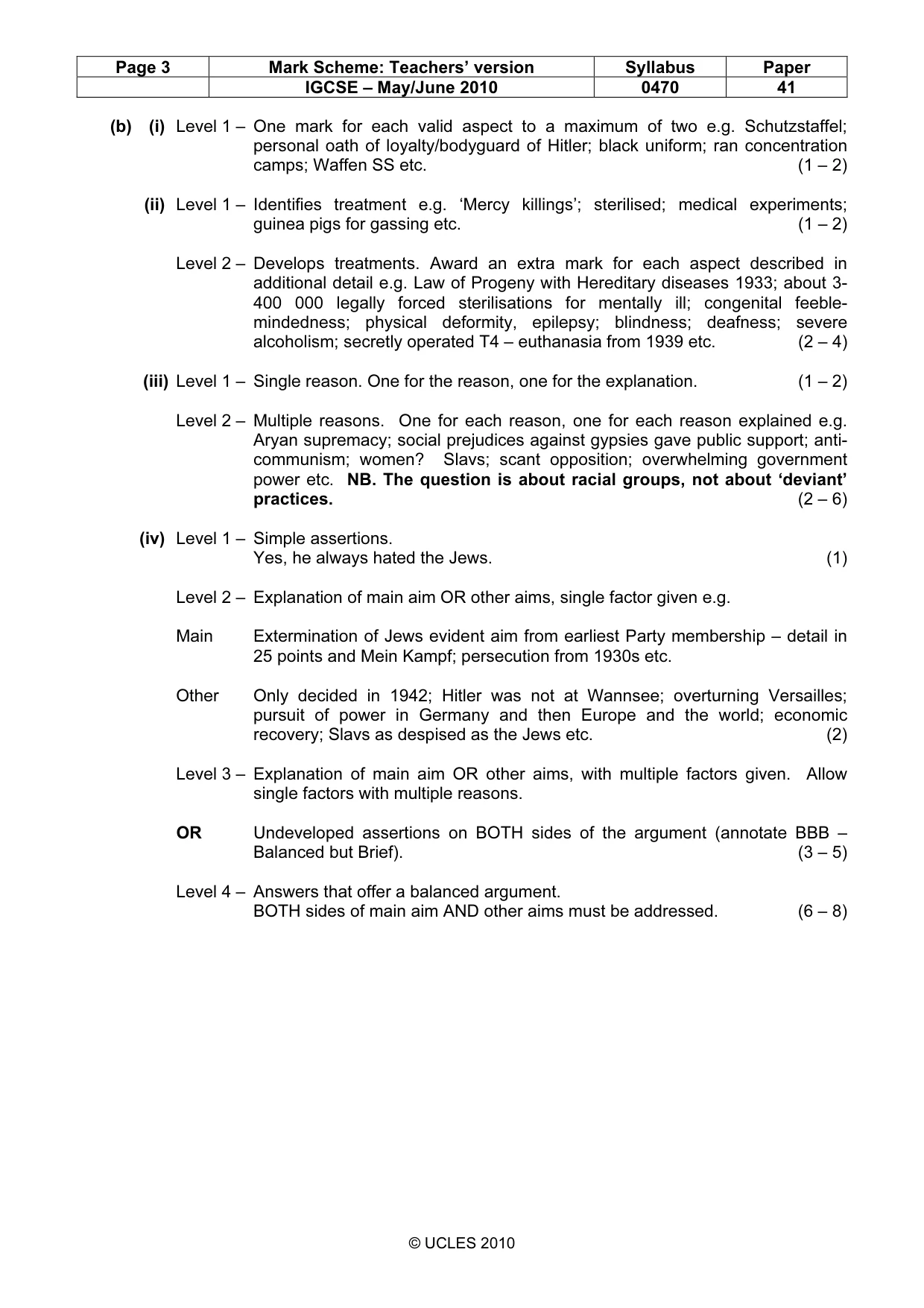 Mark scheme, page 3 of 17