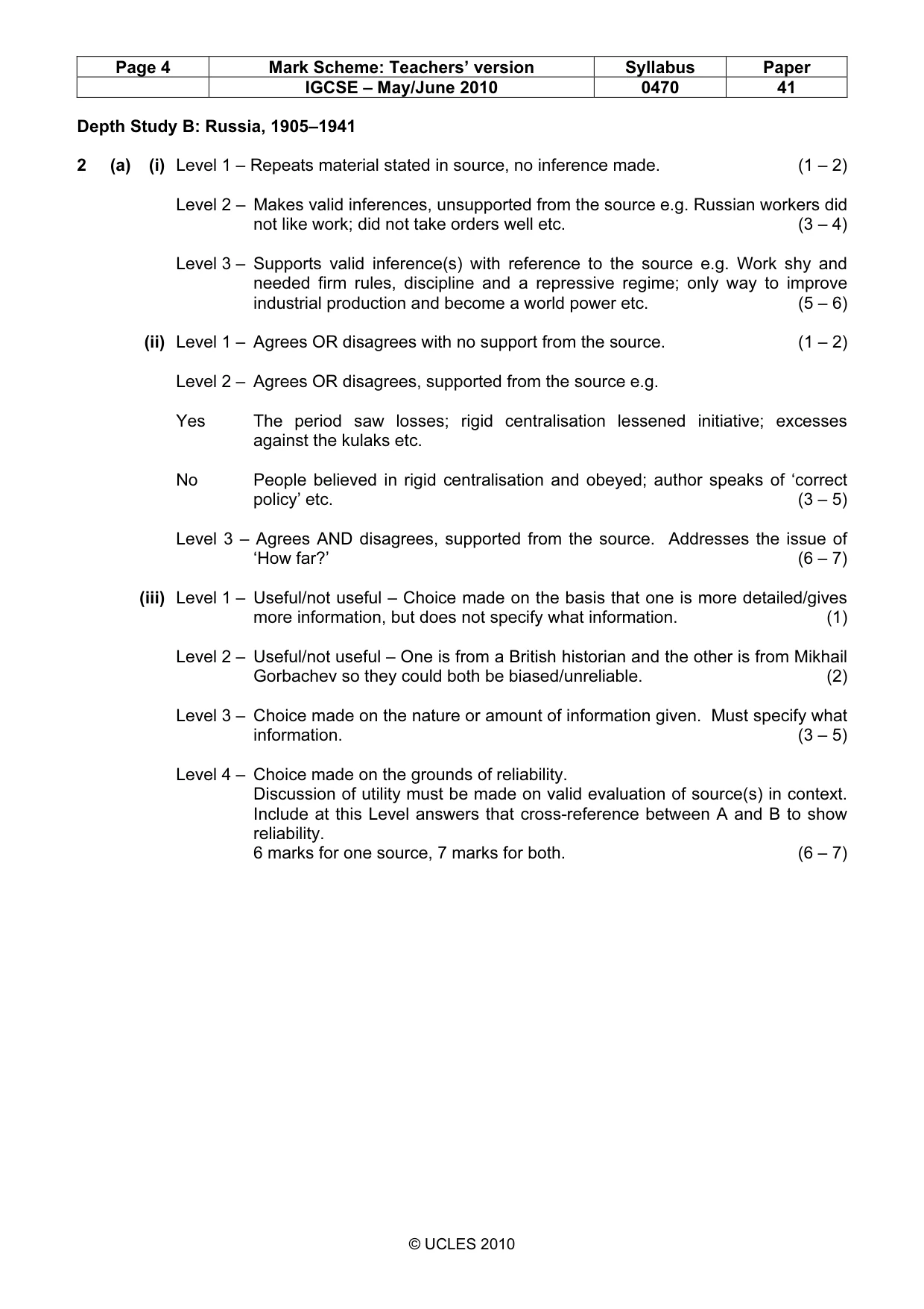 Mark scheme, page 4 of 17