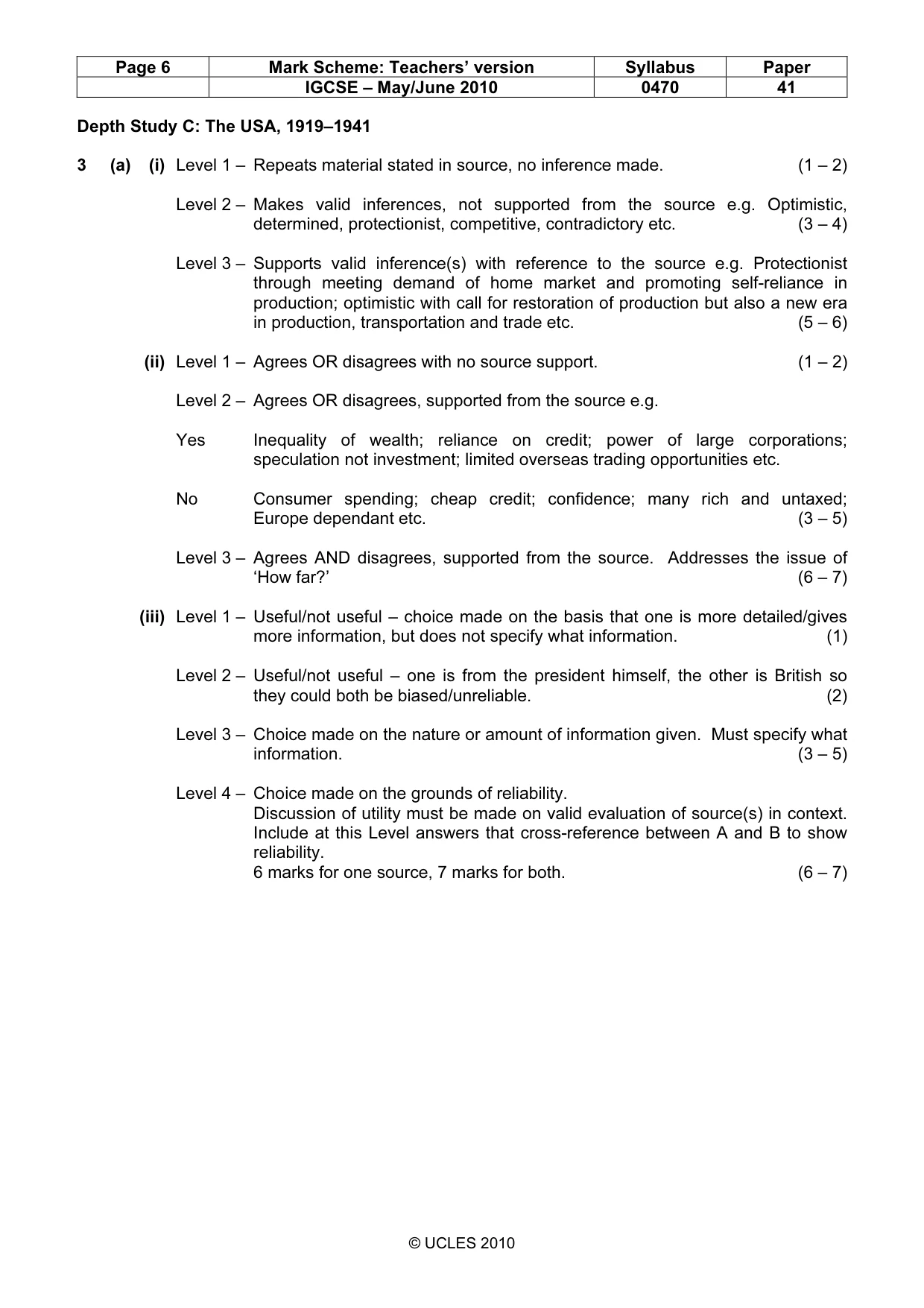 Mark scheme, page 6 of 17