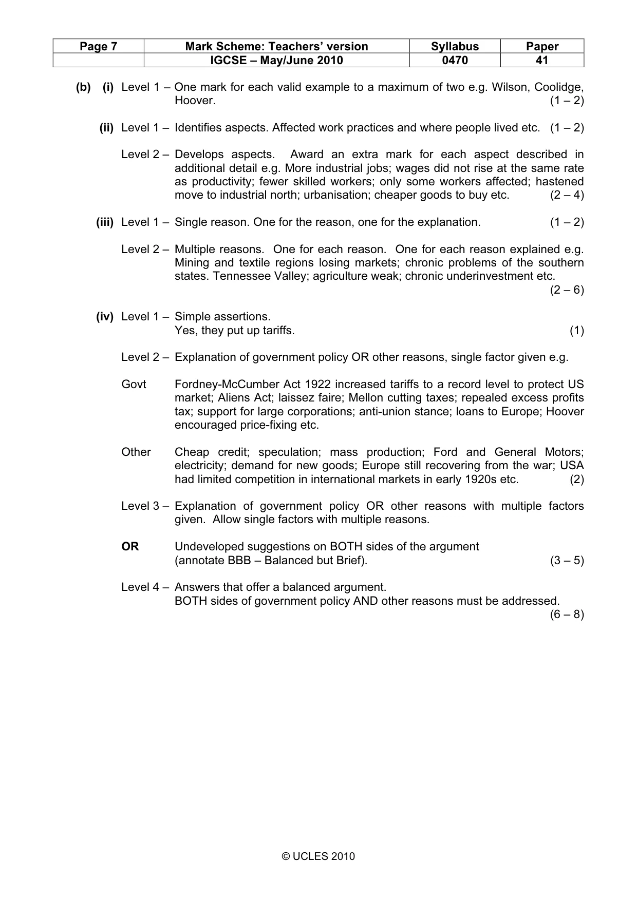 Mark scheme, page 7 of 17