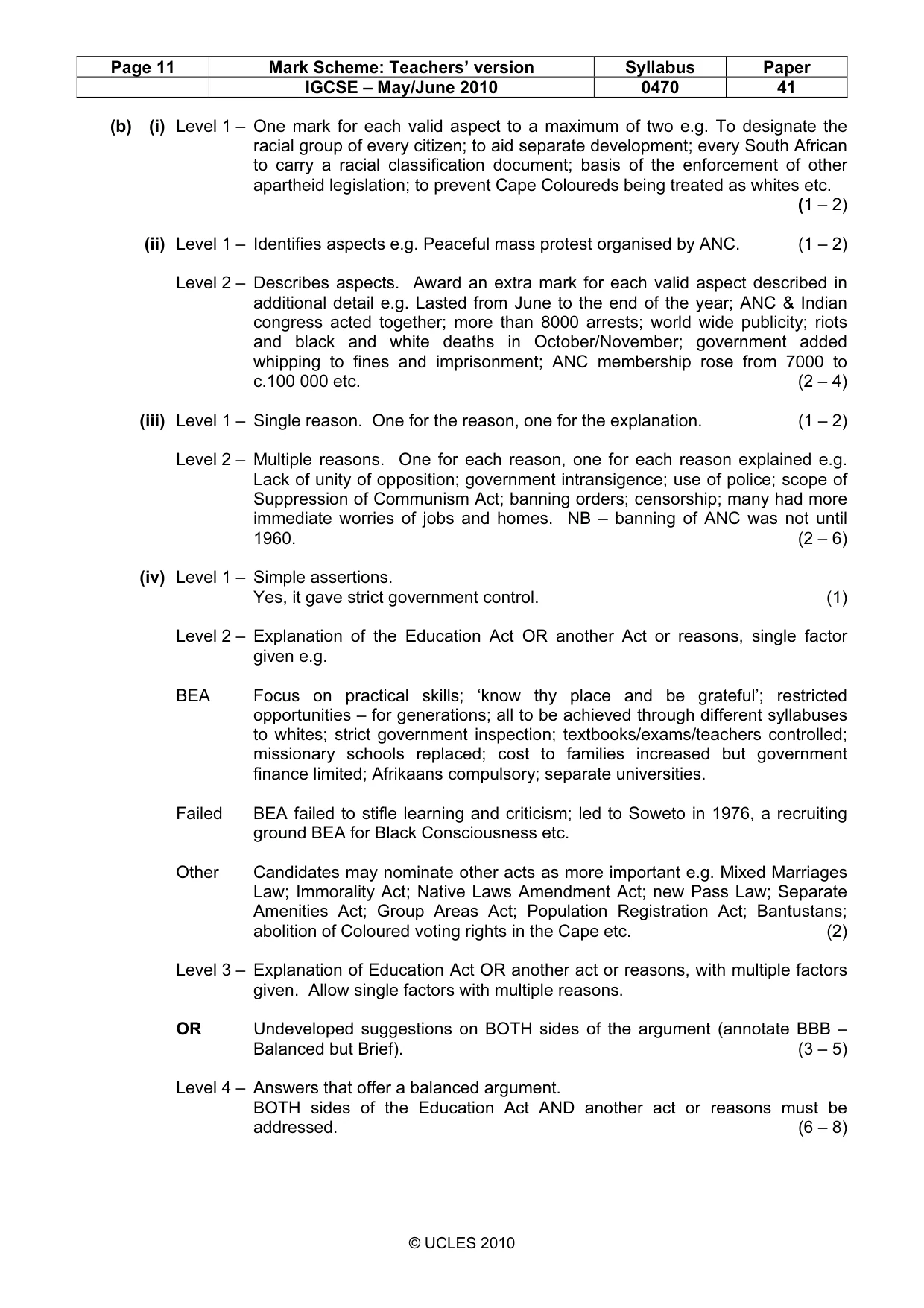 Mark scheme, page 11 of 17