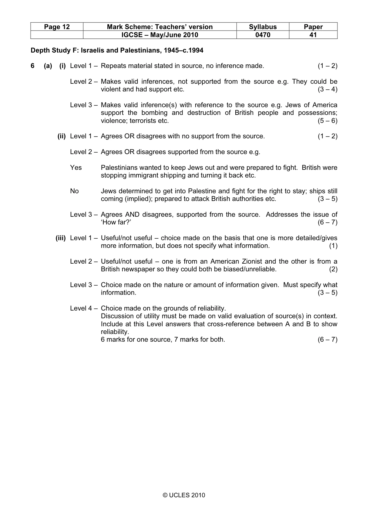 Mark scheme, page 12 of 17