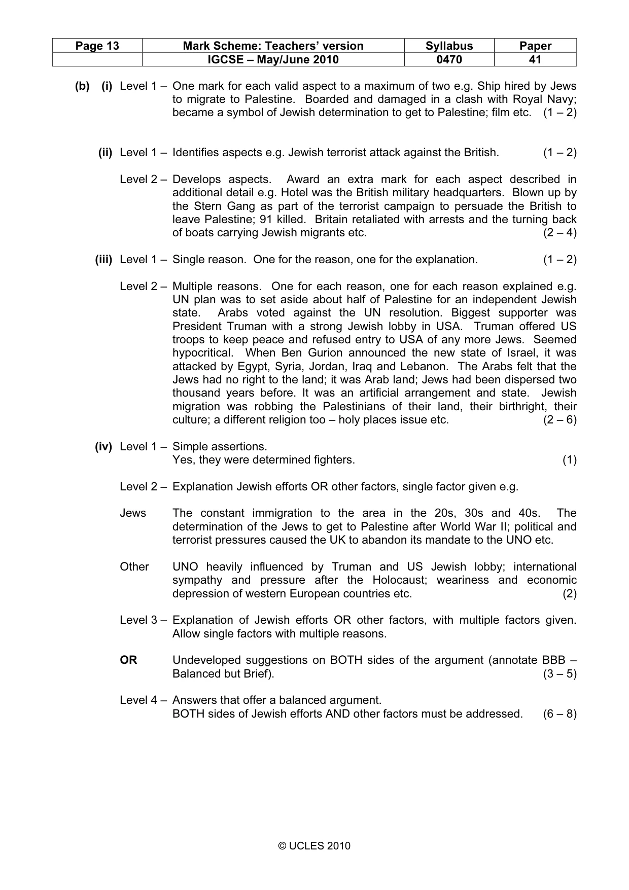 Mark scheme, page 13 of 17