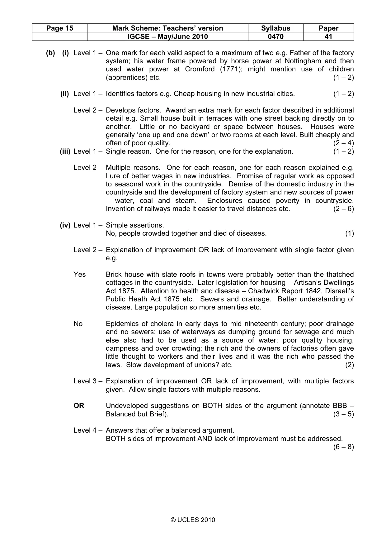 Mark scheme, page 15 of 17