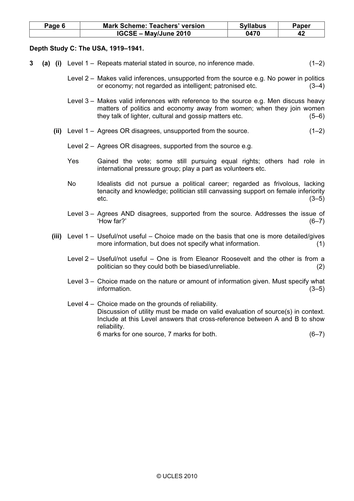 Mark scheme, page 6 of 17