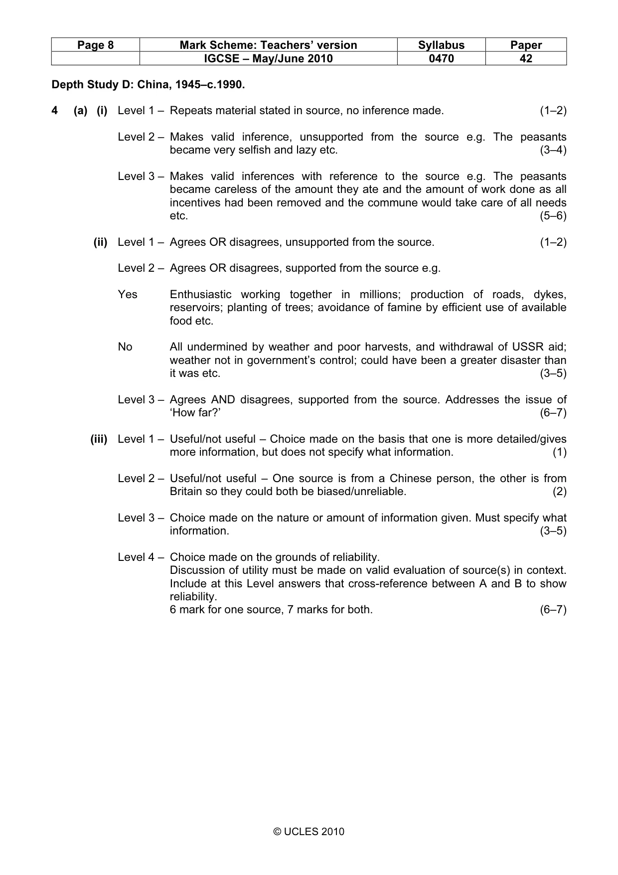 Mark scheme, page 8 of 17