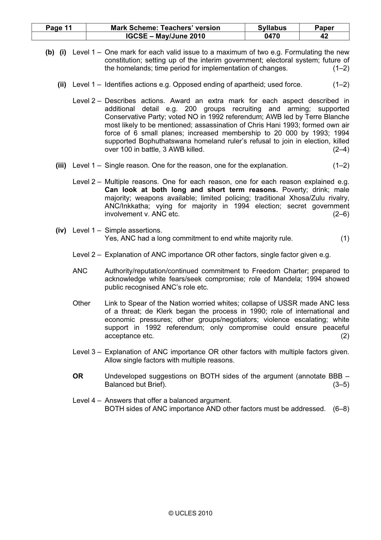 Mark scheme, page 11 of 17