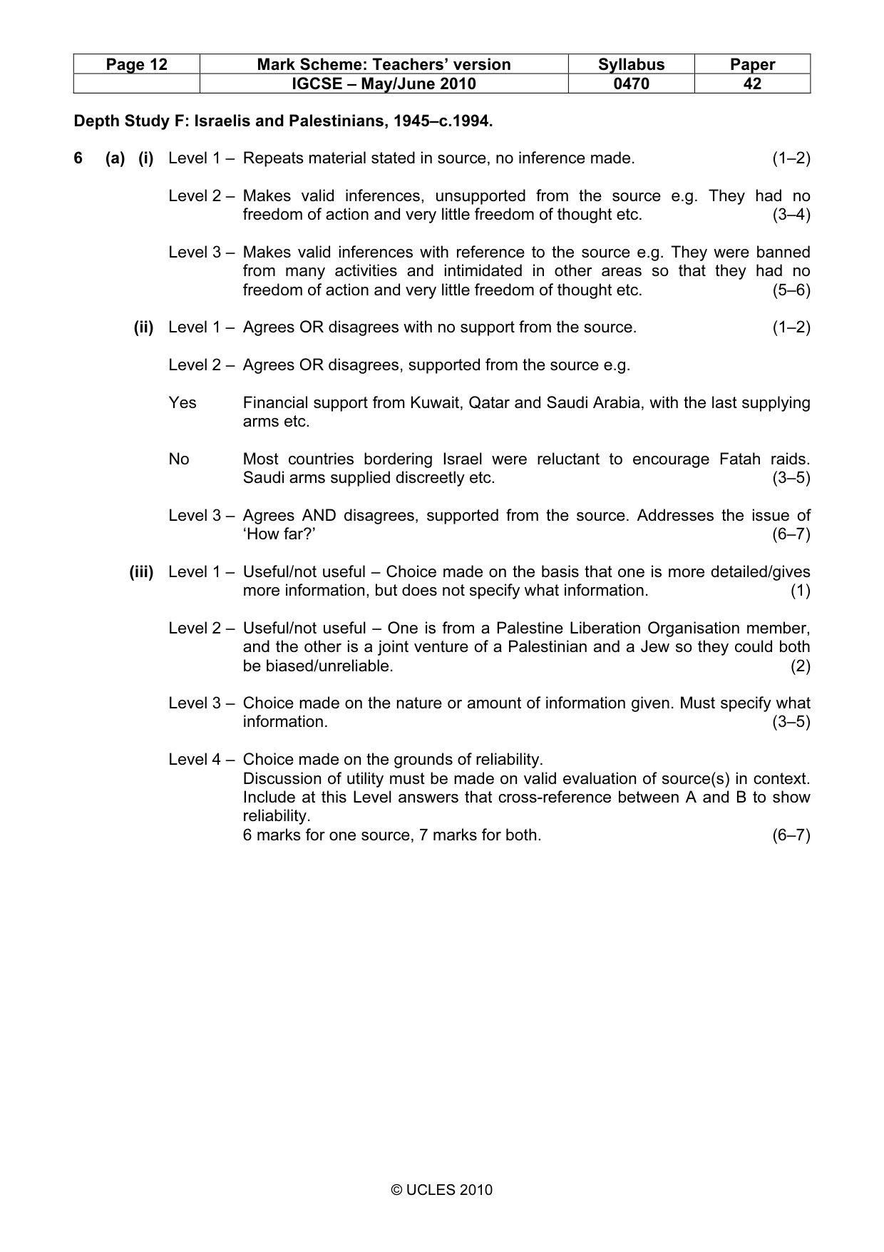 Mark scheme, page 12 of 17
