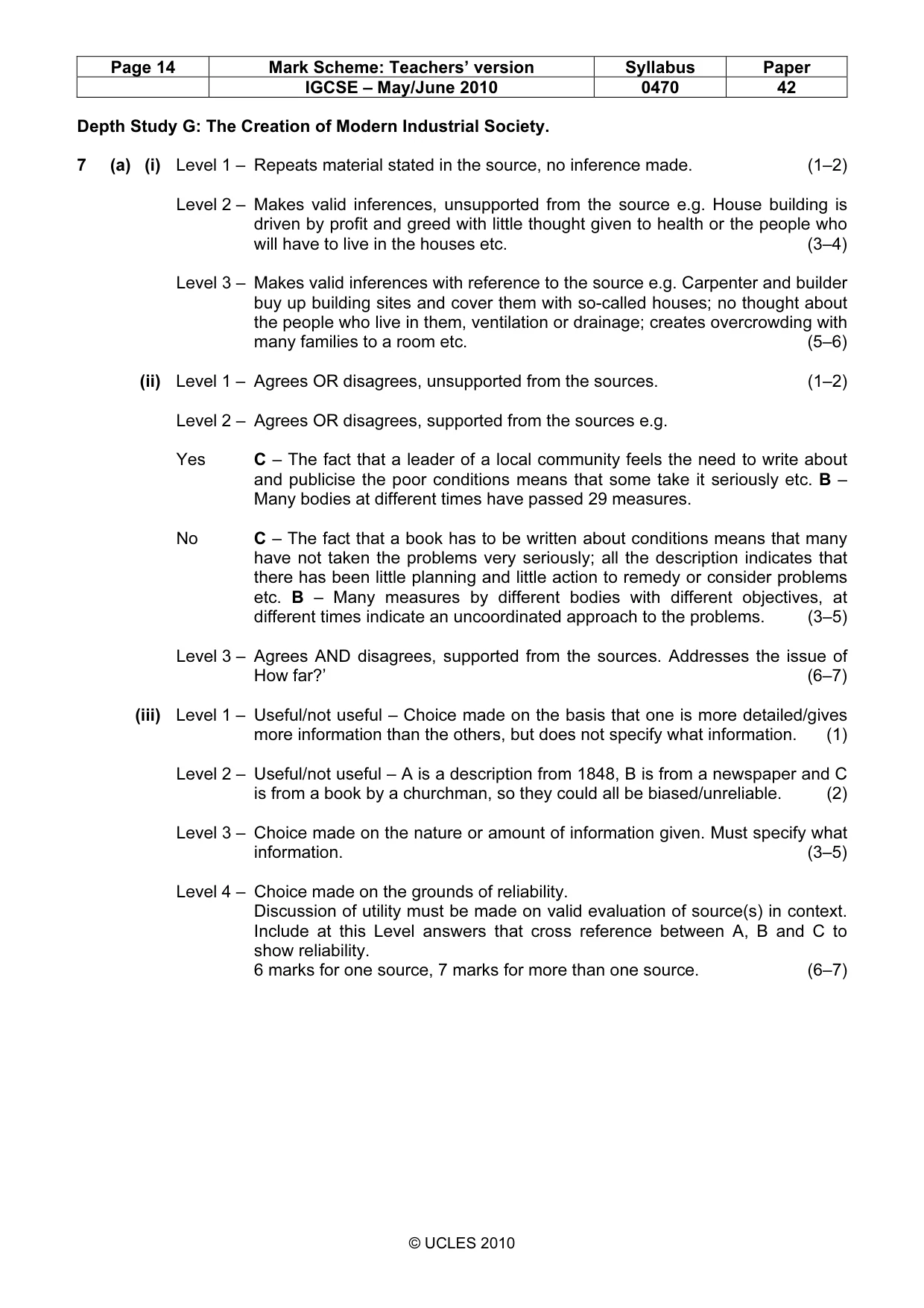Mark scheme, page 14 of 17