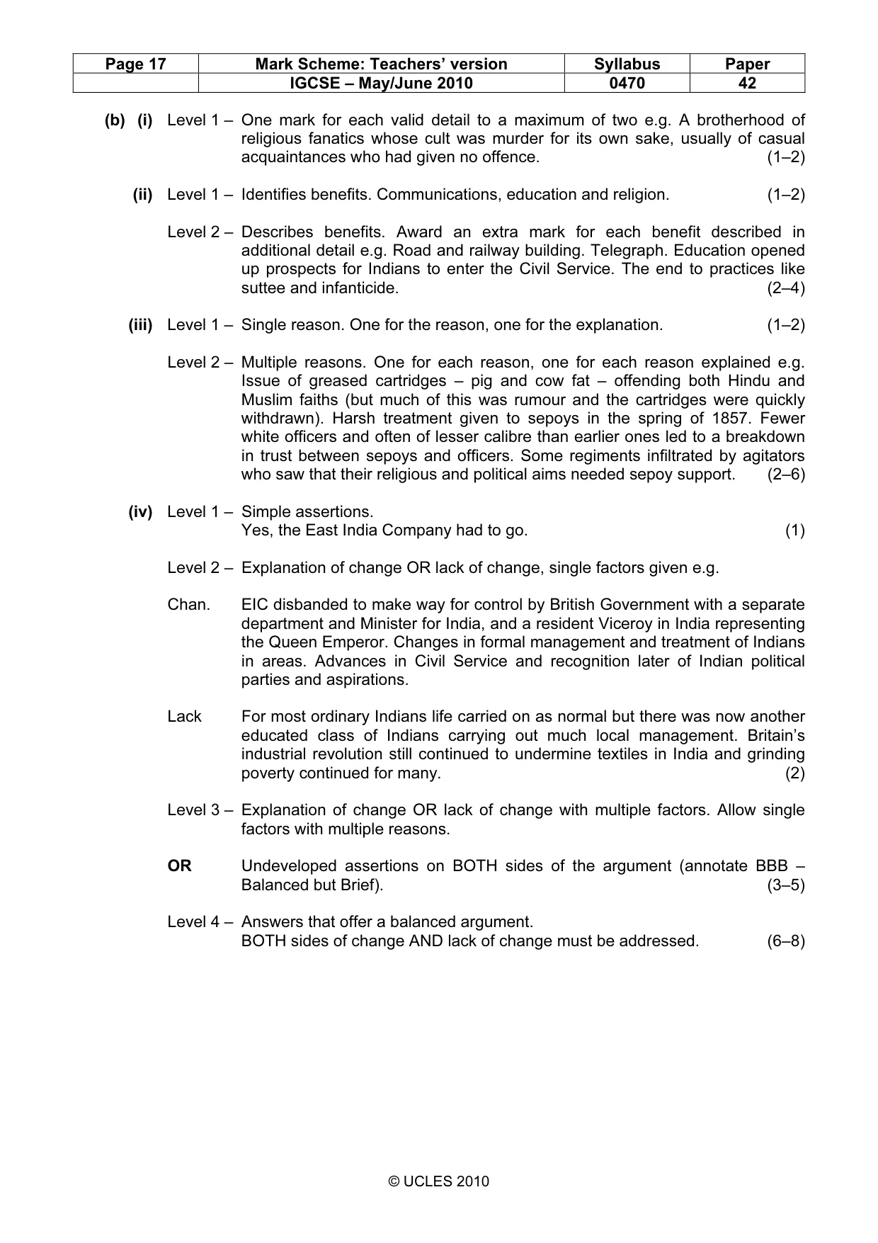 Mark scheme, page 17 of 17