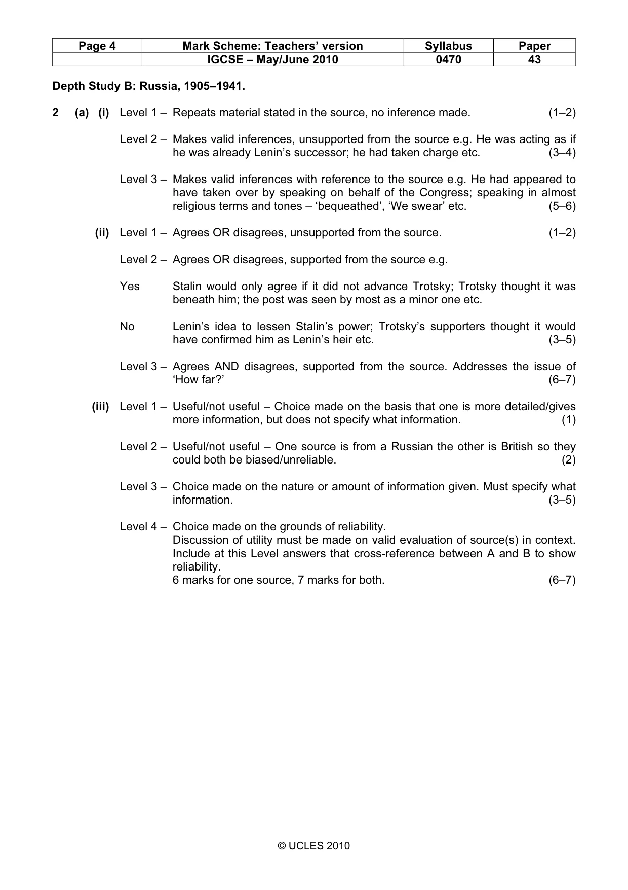 Mark scheme, page 4 of 17