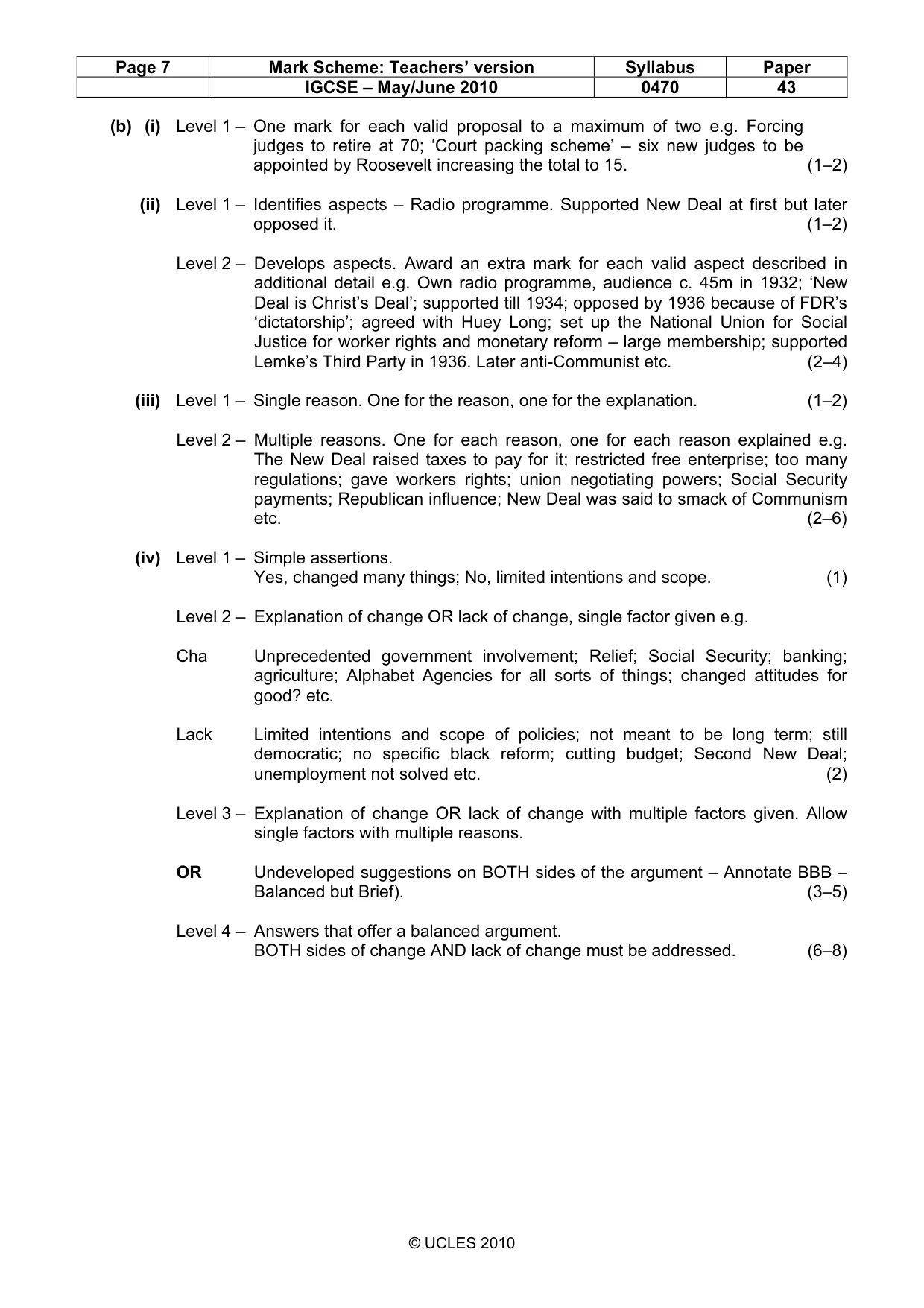 Mark scheme, page 7 of 17