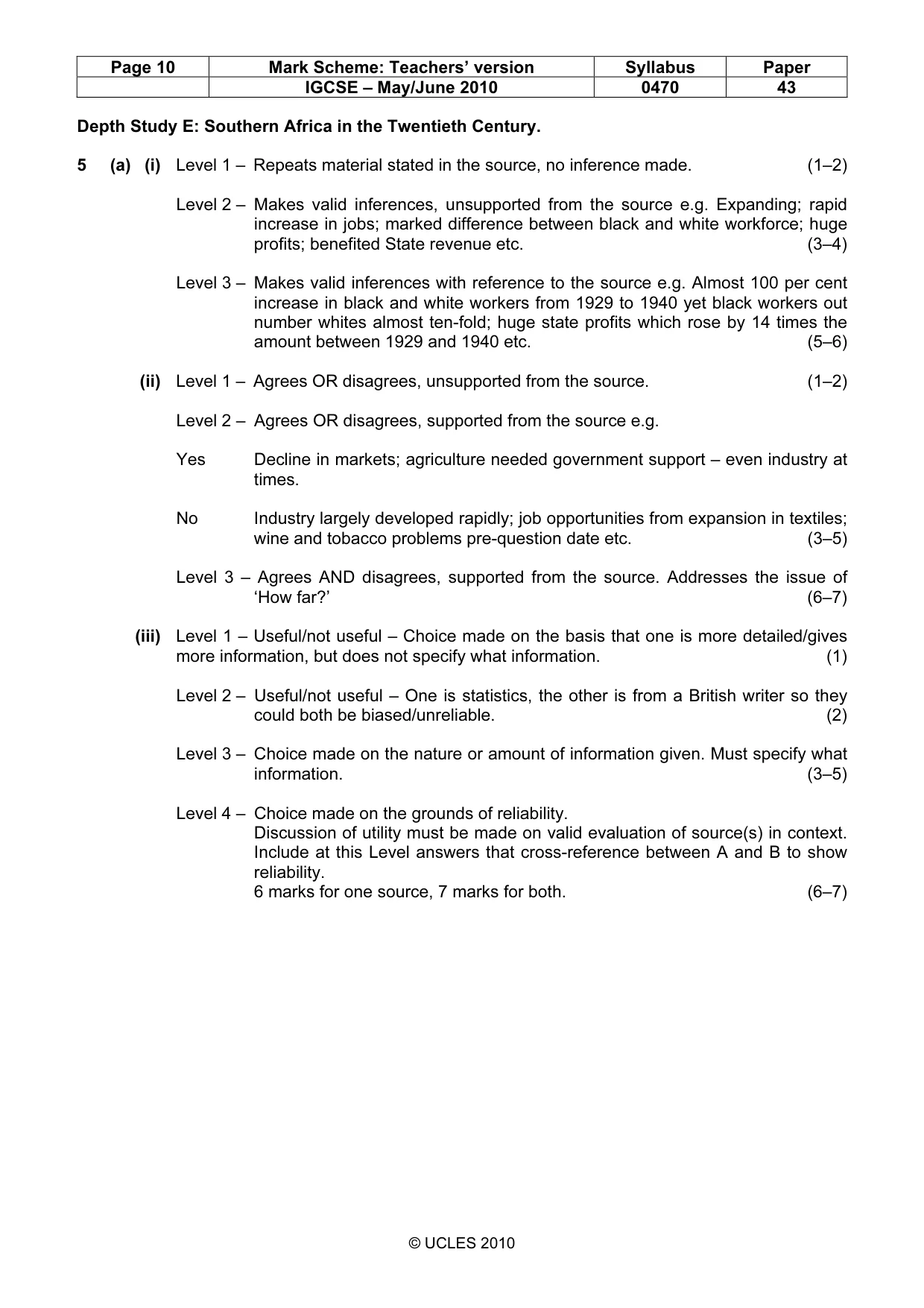 Mark scheme, page 10 of 17