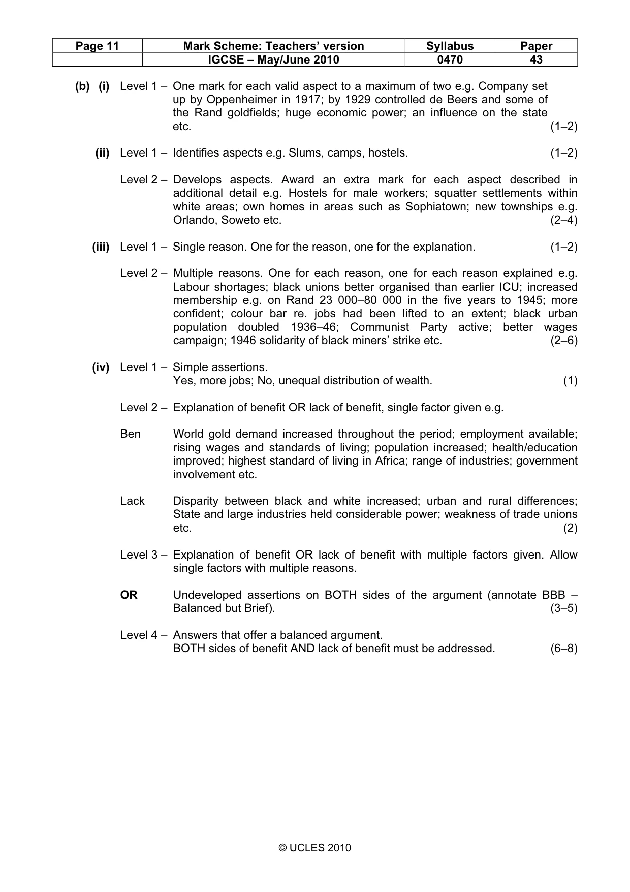 Mark scheme, page 11 of 17