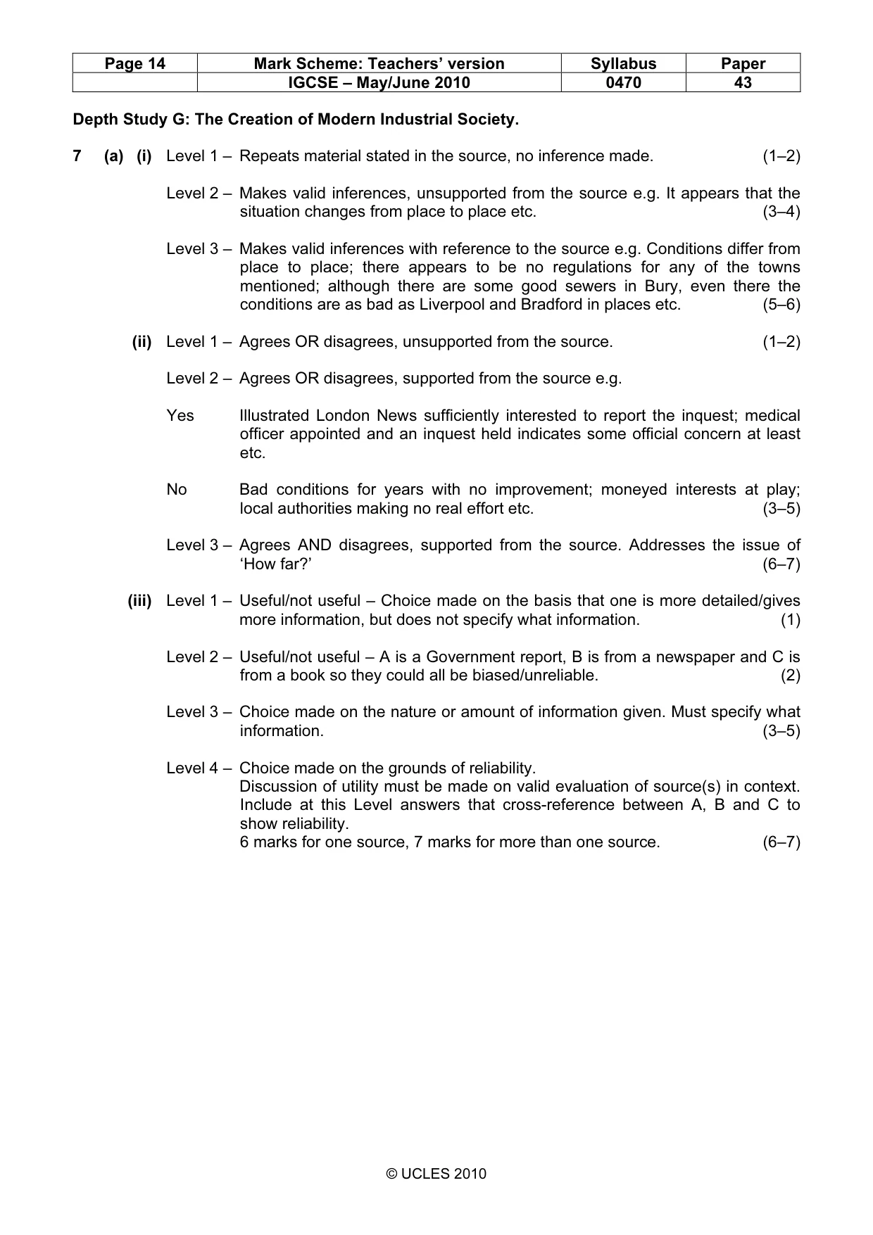 Mark scheme, page 14 of 17