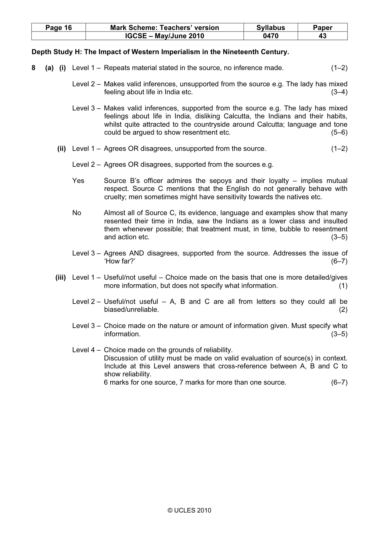 Mark scheme, page 16 of 17