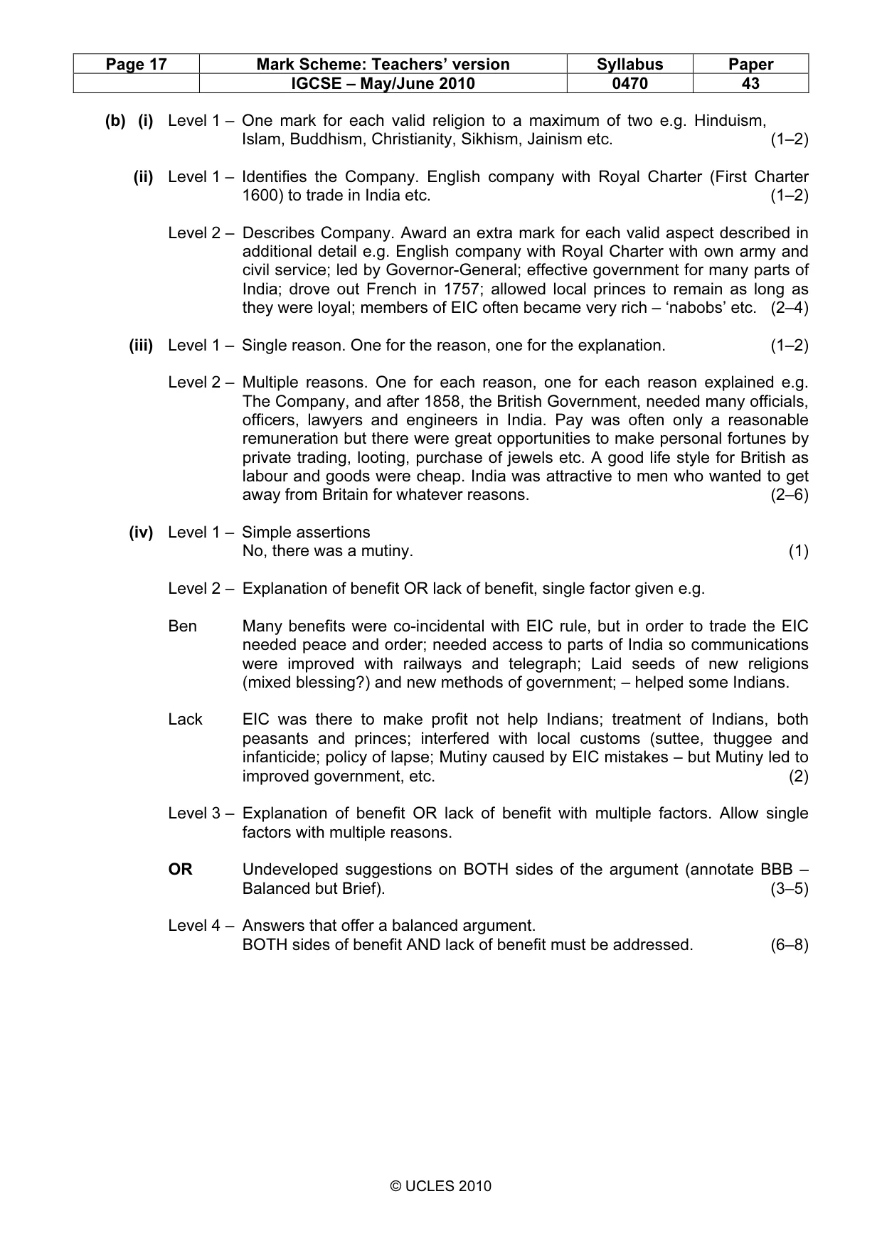 Mark scheme, page 17 of 17
