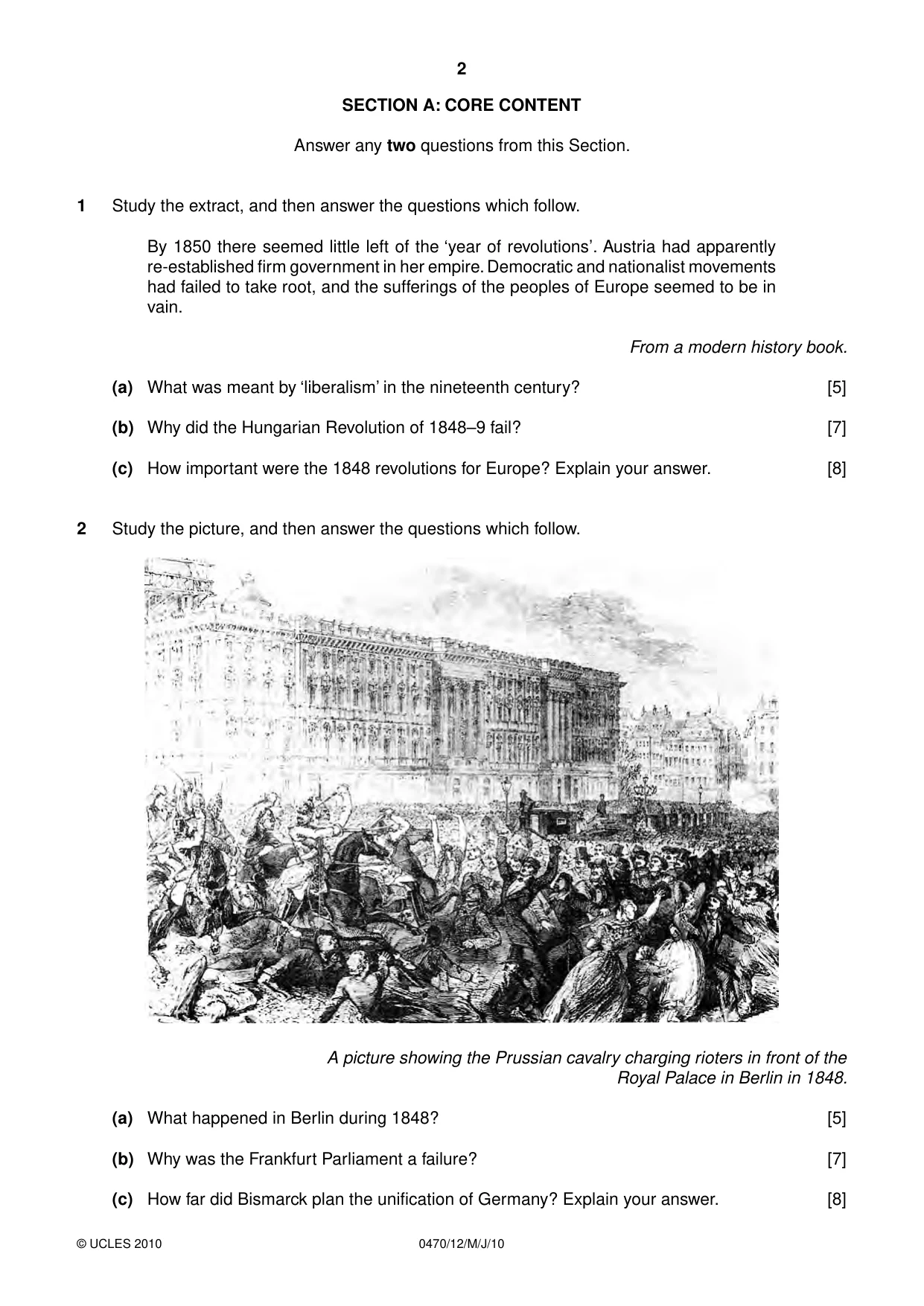 Cambridge IGCSE History 0470 2010 May/June Paper 1 · Variant 2 question paper, page 2 of 16