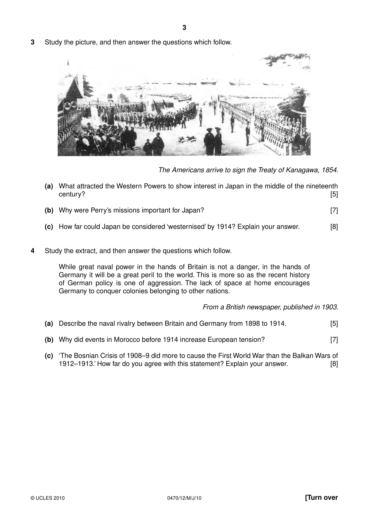 Cambridge IGCSE History 0470 2010 May/June Paper 1 · Variant 2 question paper, page 3 of 16