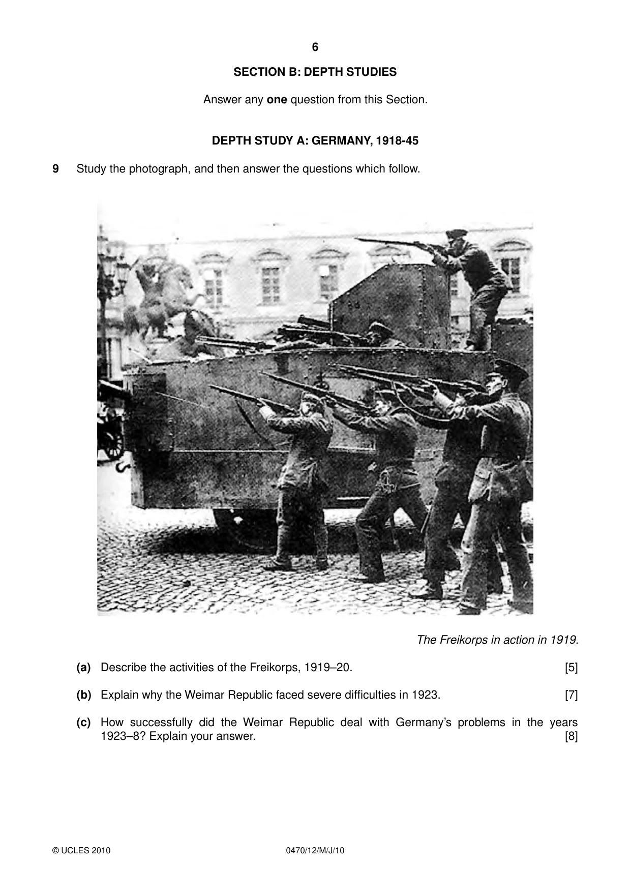 Cambridge IGCSE History 0470 2010 May/June Paper 1 · Variant 2 question paper, page 6 of 16