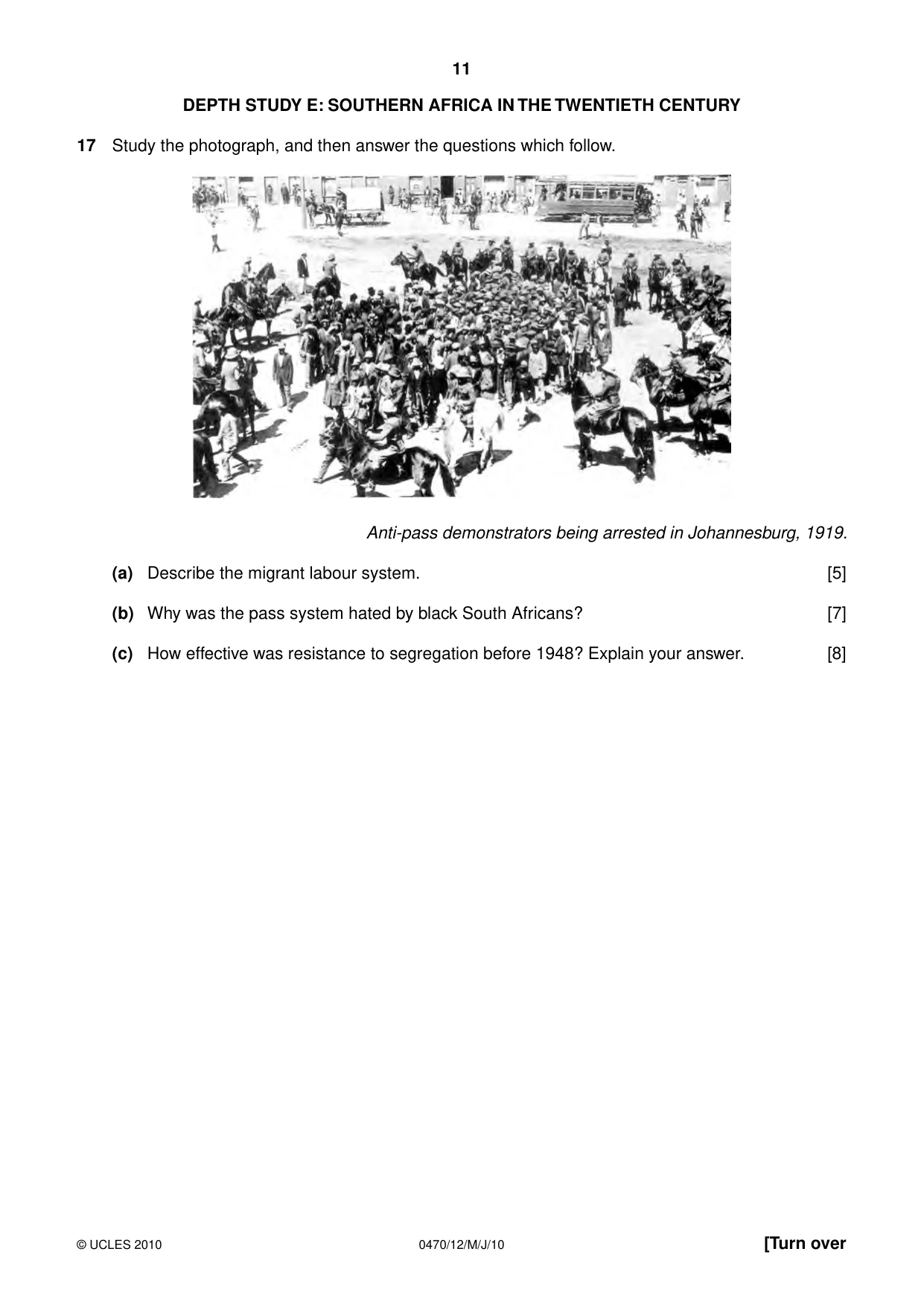 Cambridge IGCSE History 0470 2010 May/June Paper 1 · Variant 2 question paper, page 11 of 16