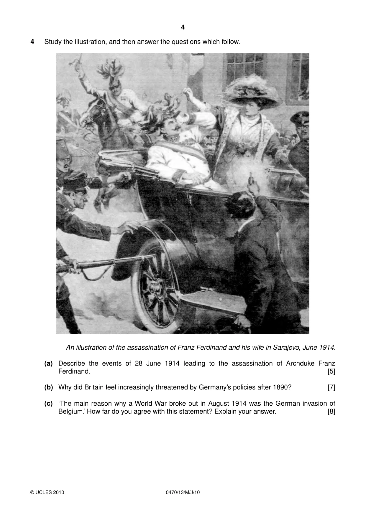 Cambridge IGCSE History 0470 2010 May/June Paper 1 · Variant 3 question paper, page 4 of 20