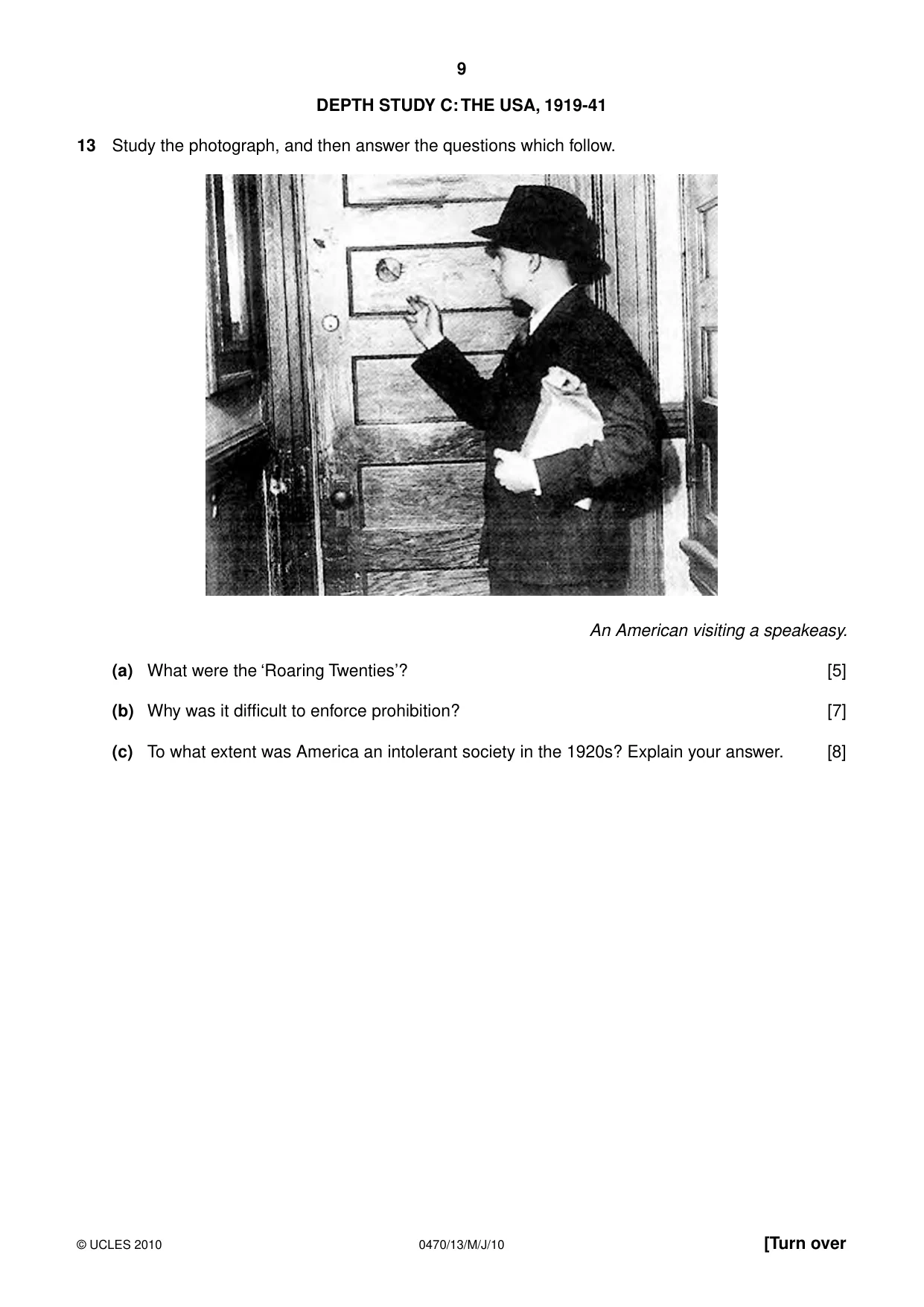 Cambridge IGCSE History 0470 2010 May/June Paper 1 · Variant 3 question paper, page 9 of 20