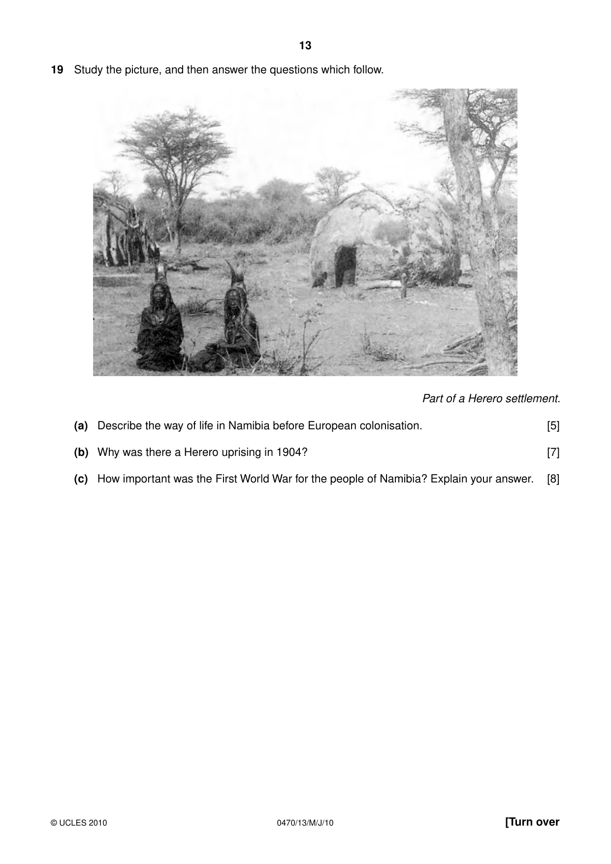 Cambridge IGCSE History 0470 2010 May/June Paper 1 · Variant 3 question paper, page 13 of 20