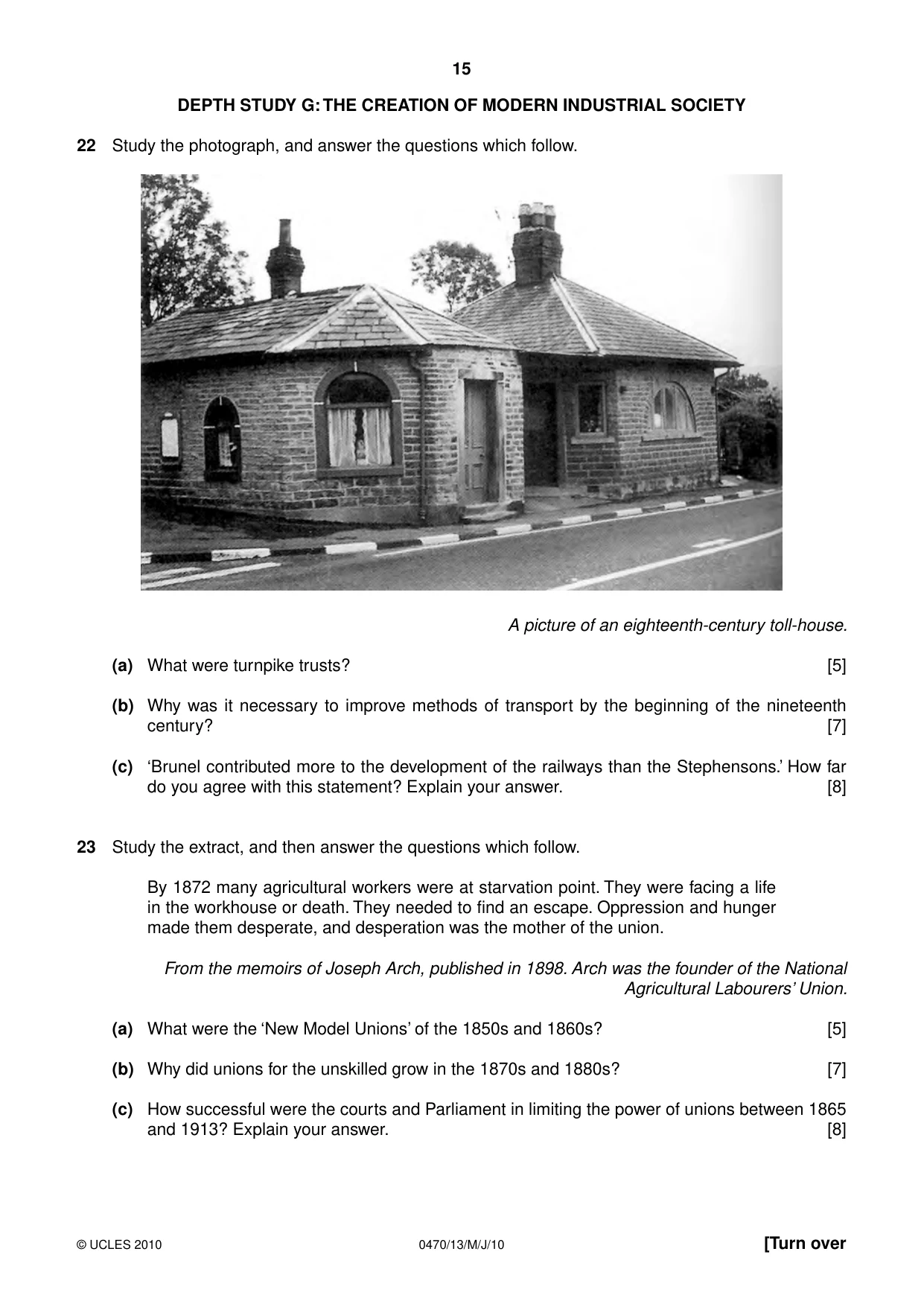 Cambridge IGCSE History 0470 2010 May/June Paper 1 · Variant 3 question paper, page 15 of 20