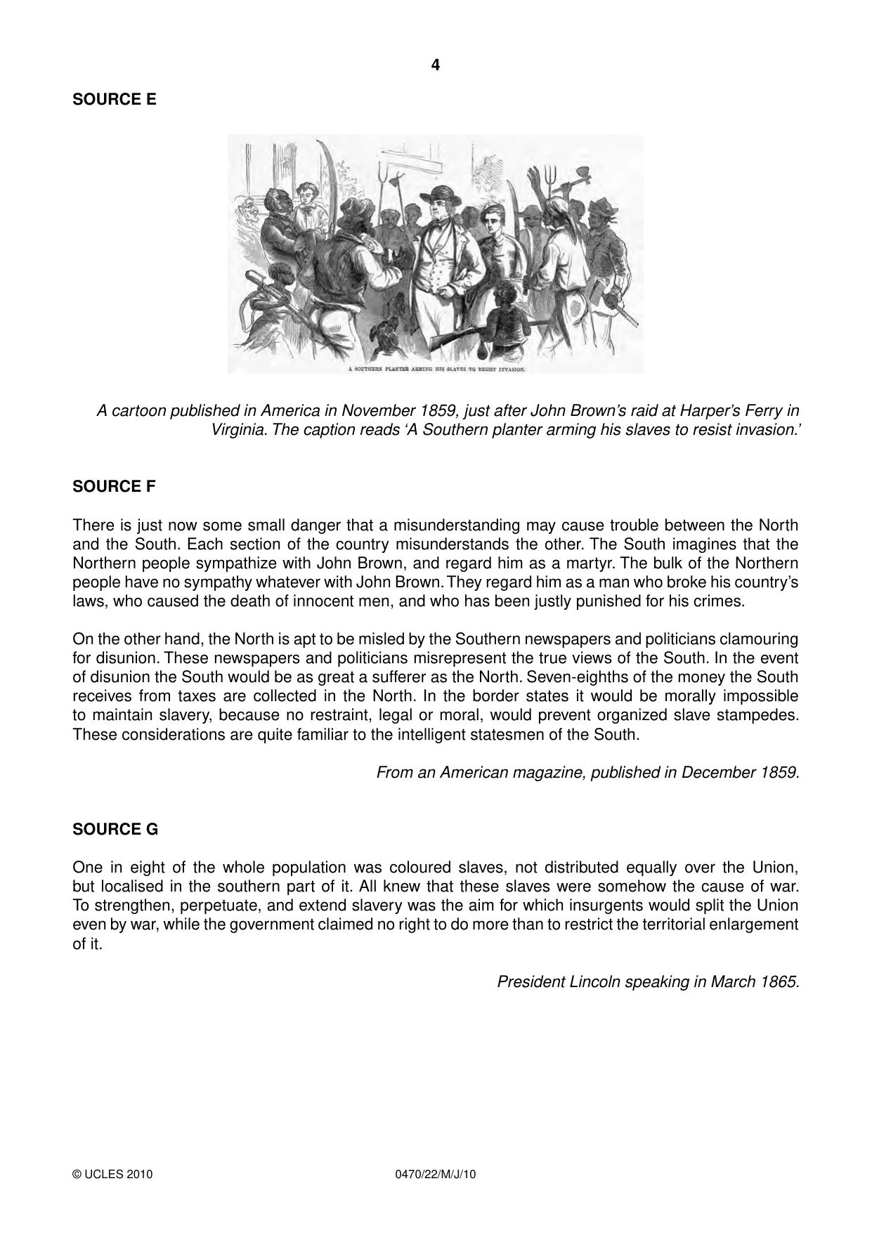 Cambridge IGCSE History 0470 2010 May/June Paper 2 · Variant 2 question paper, page 4 of 12