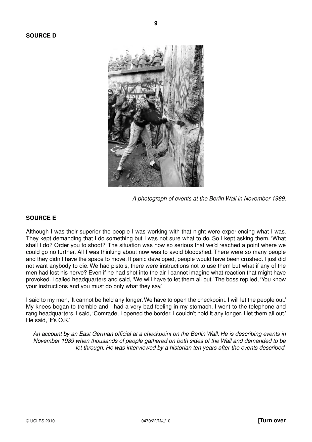 Cambridge IGCSE History 0470 2010 May/June Paper 2 · Variant 2 question paper, page 9 of 12