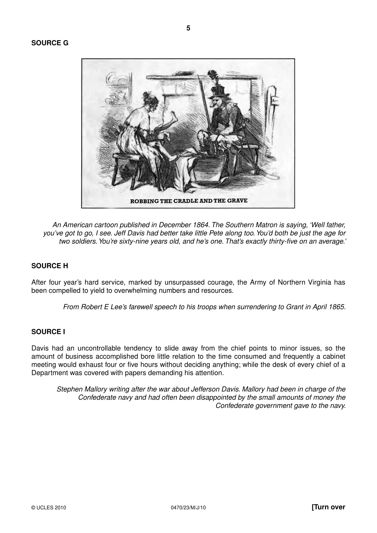 Cambridge IGCSE History 0470 2010 May/June Paper 2 · Variant 3 question paper, page 5 of 12