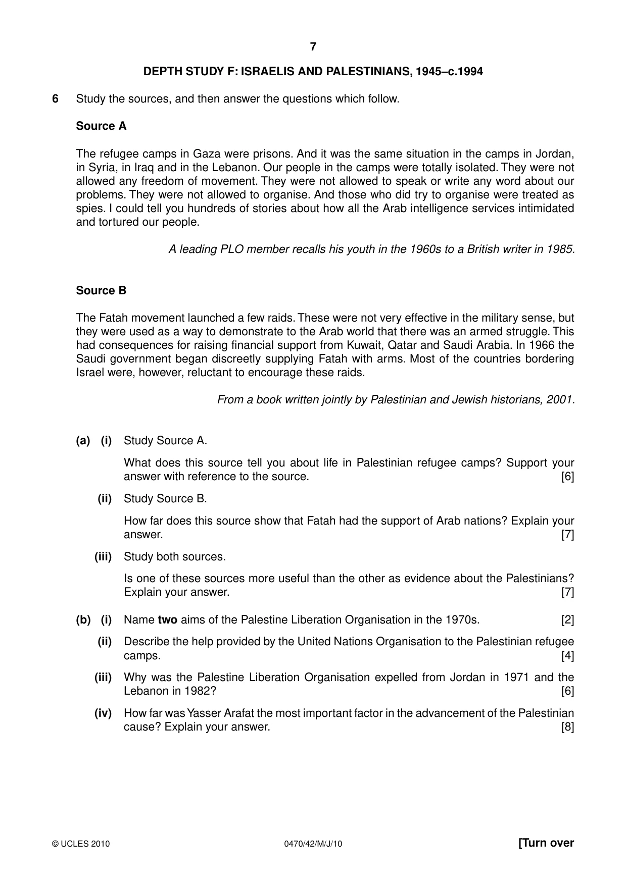 Cambridge IGCSE History 0470 2010 May/June Paper 4 · Variant 2 question paper, page 7 of 12