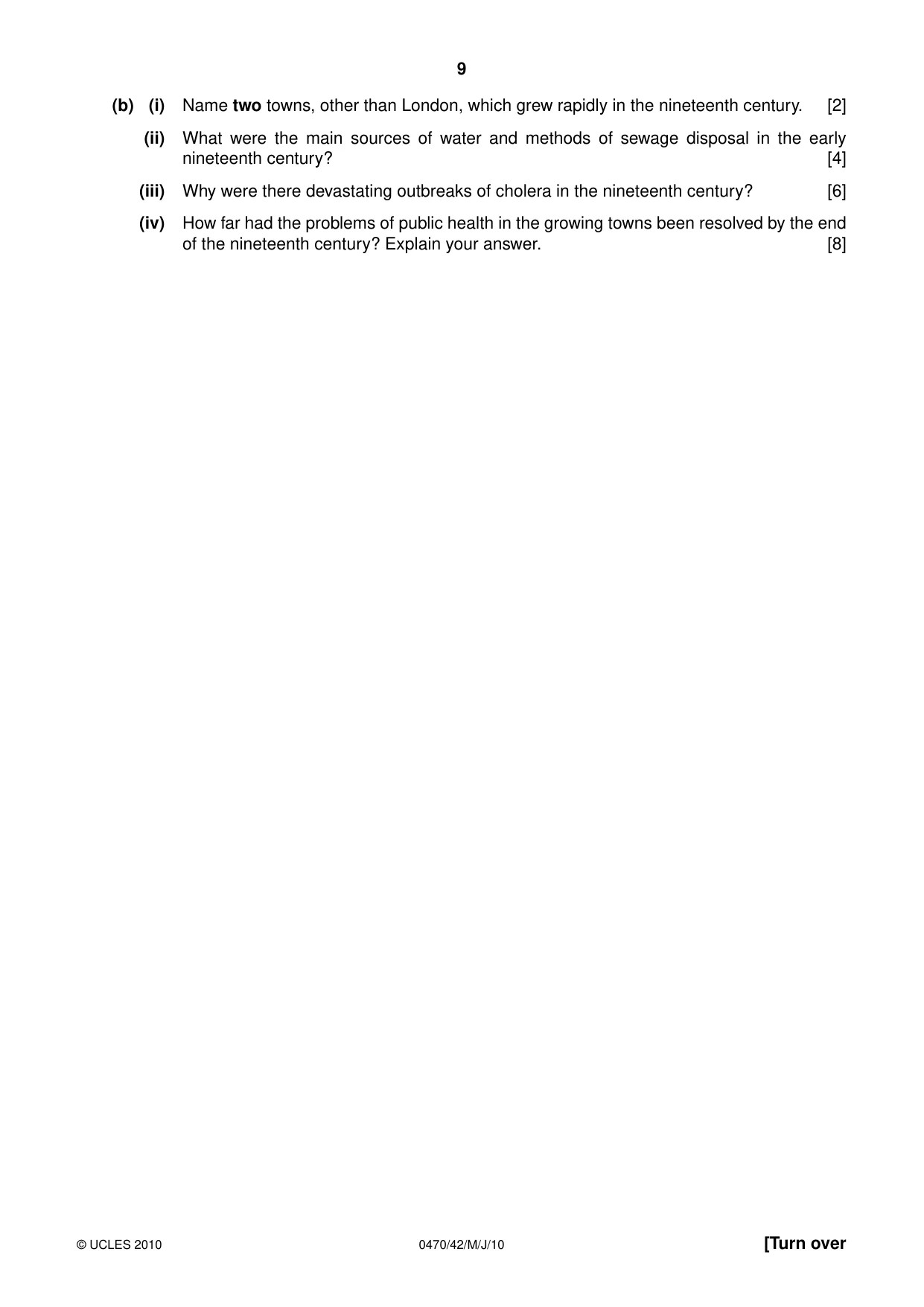 Cambridge IGCSE History 0470 2010 May/June Paper 4 · Variant 2 question paper, page 9 of 12