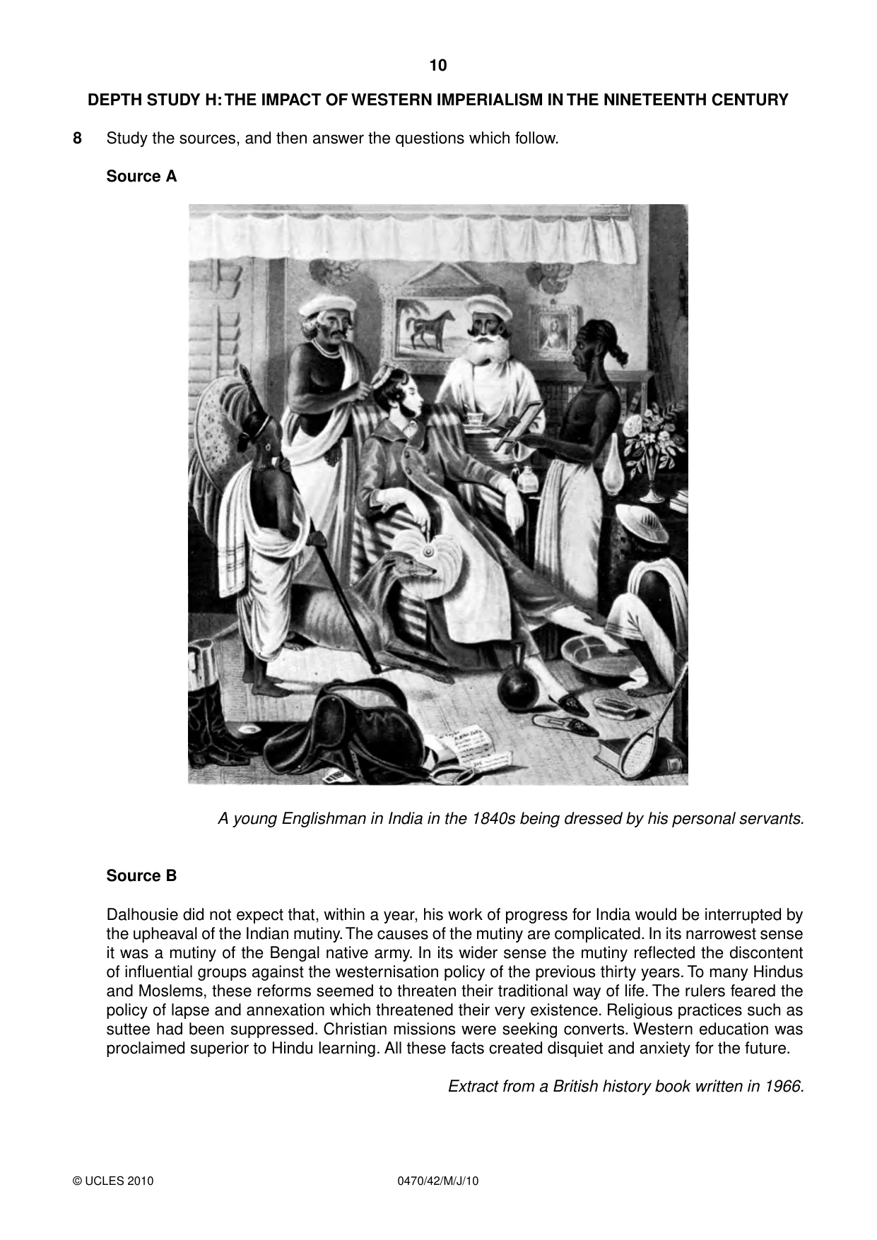 Cambridge IGCSE History 0470 2010 May/June Paper 4 · Variant 2 question paper, page 10 of 12