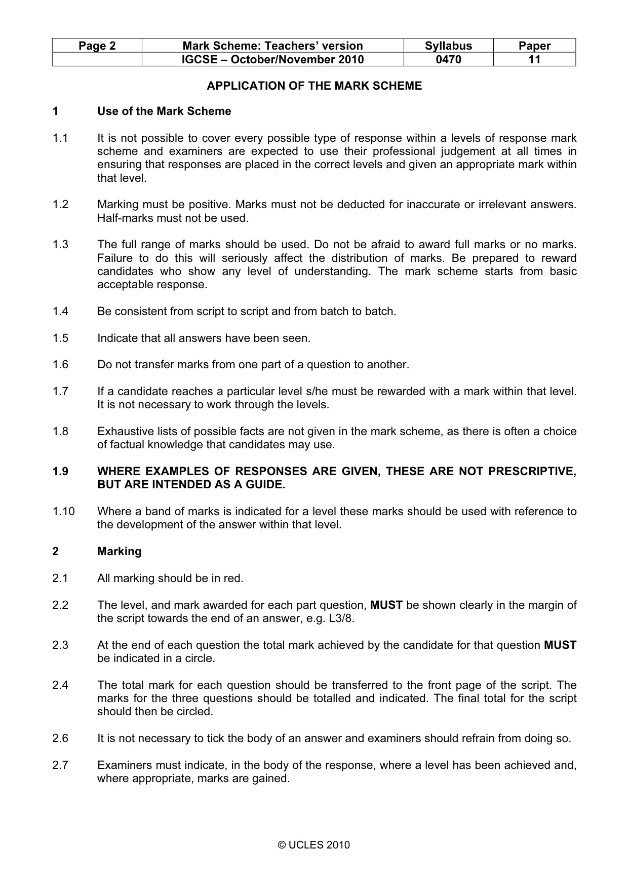 Mark scheme, page 2 of 54